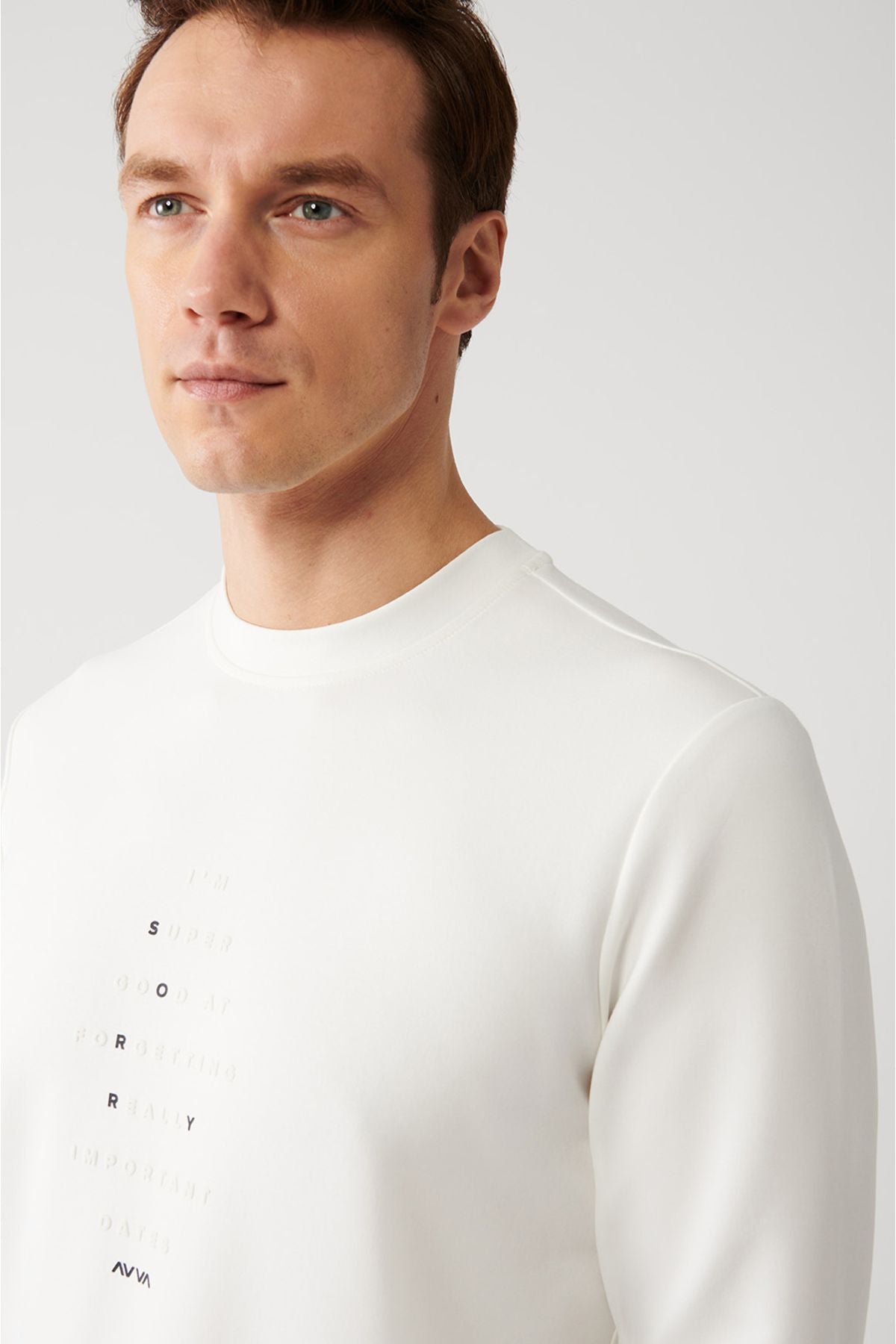 Men's white bike collar interlok fabric printed sweatshirt a32y1383