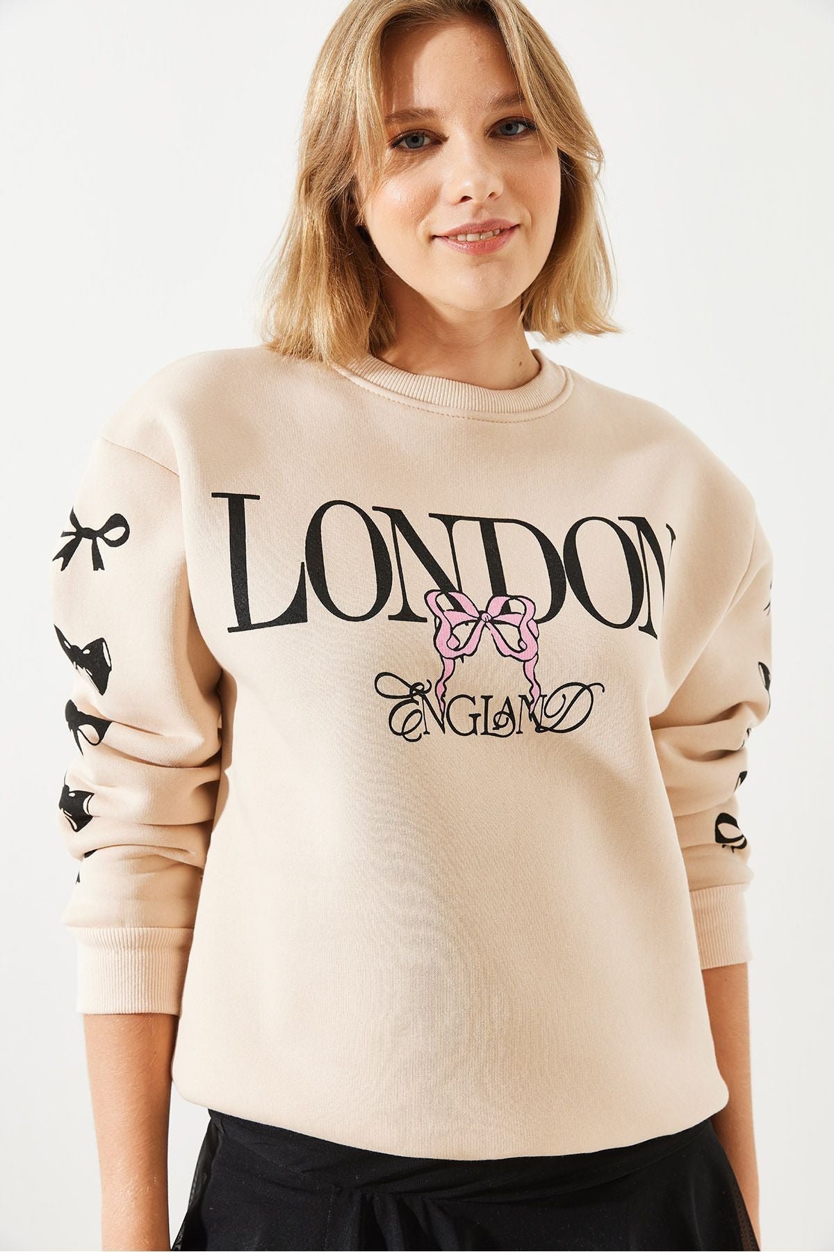 WOMEN'S THREE YEAR -SHARDON London Life Graphic Printed Sweatshirt MBHS004 60601004