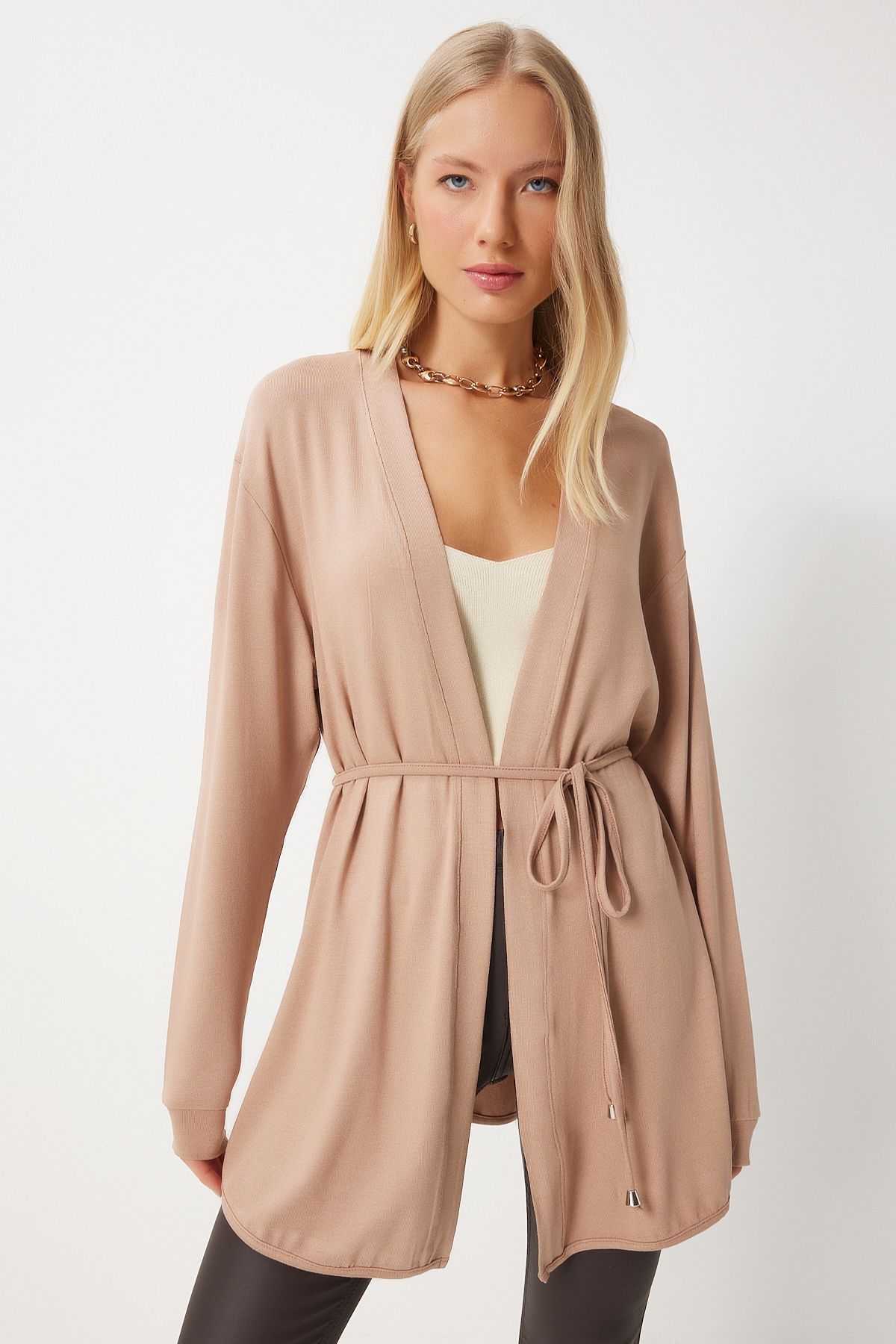 Woman Camel Seasonal Knitting knitted cardigan EN00620