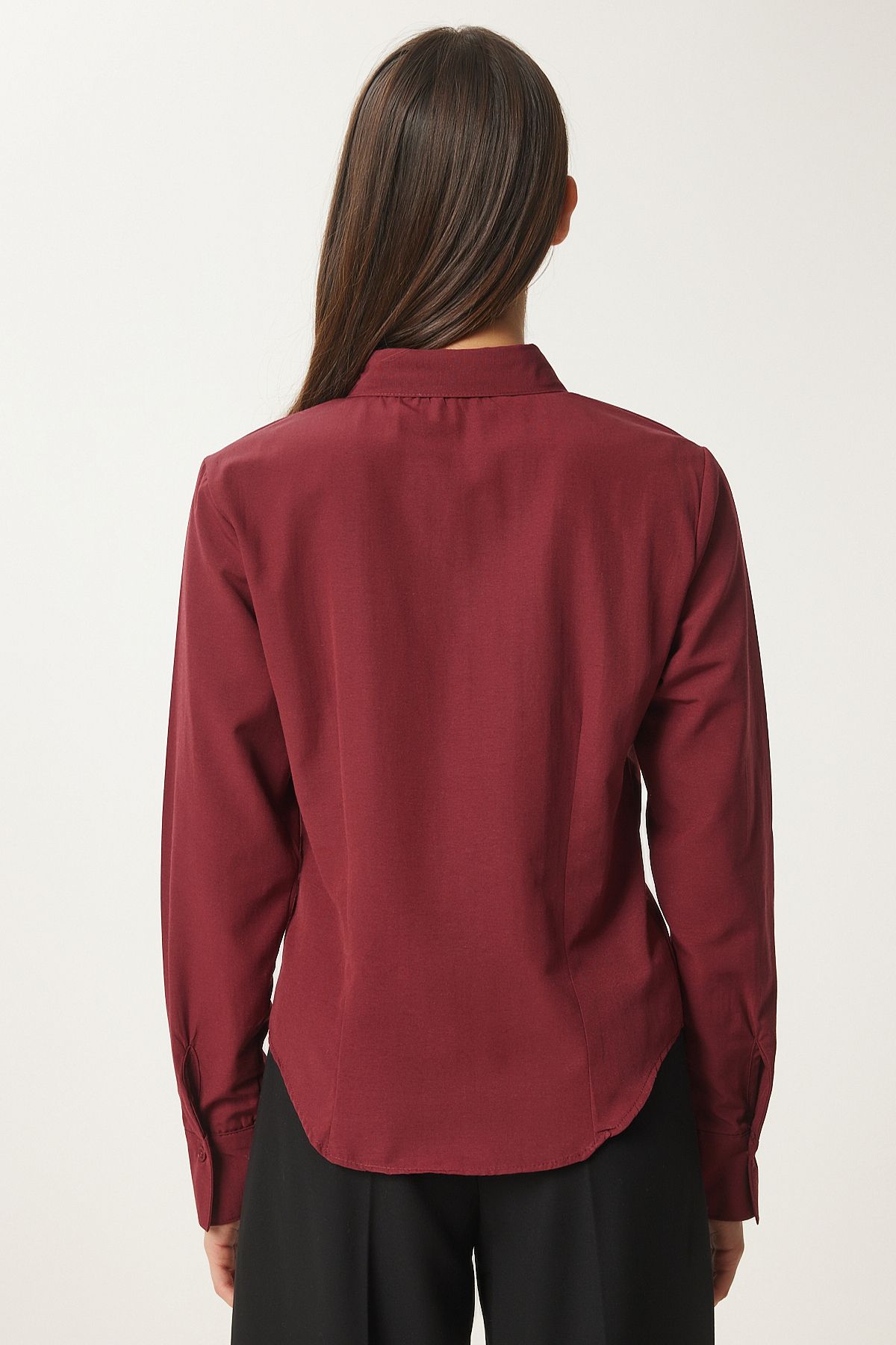 Female Bordeaux Button Basic Shirt RQ00001