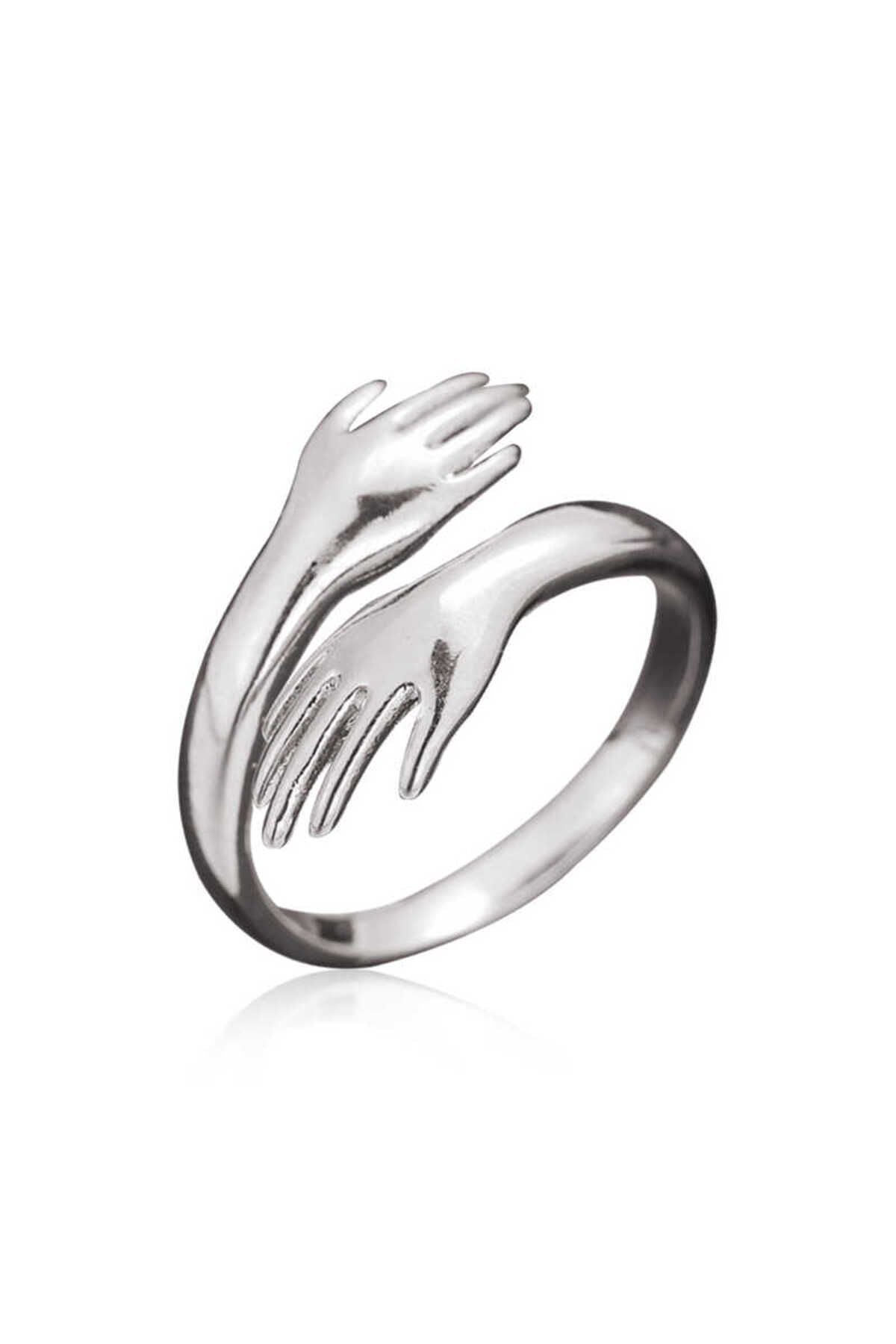 Woman Humped Hand Adjustable Silver Coating Ring