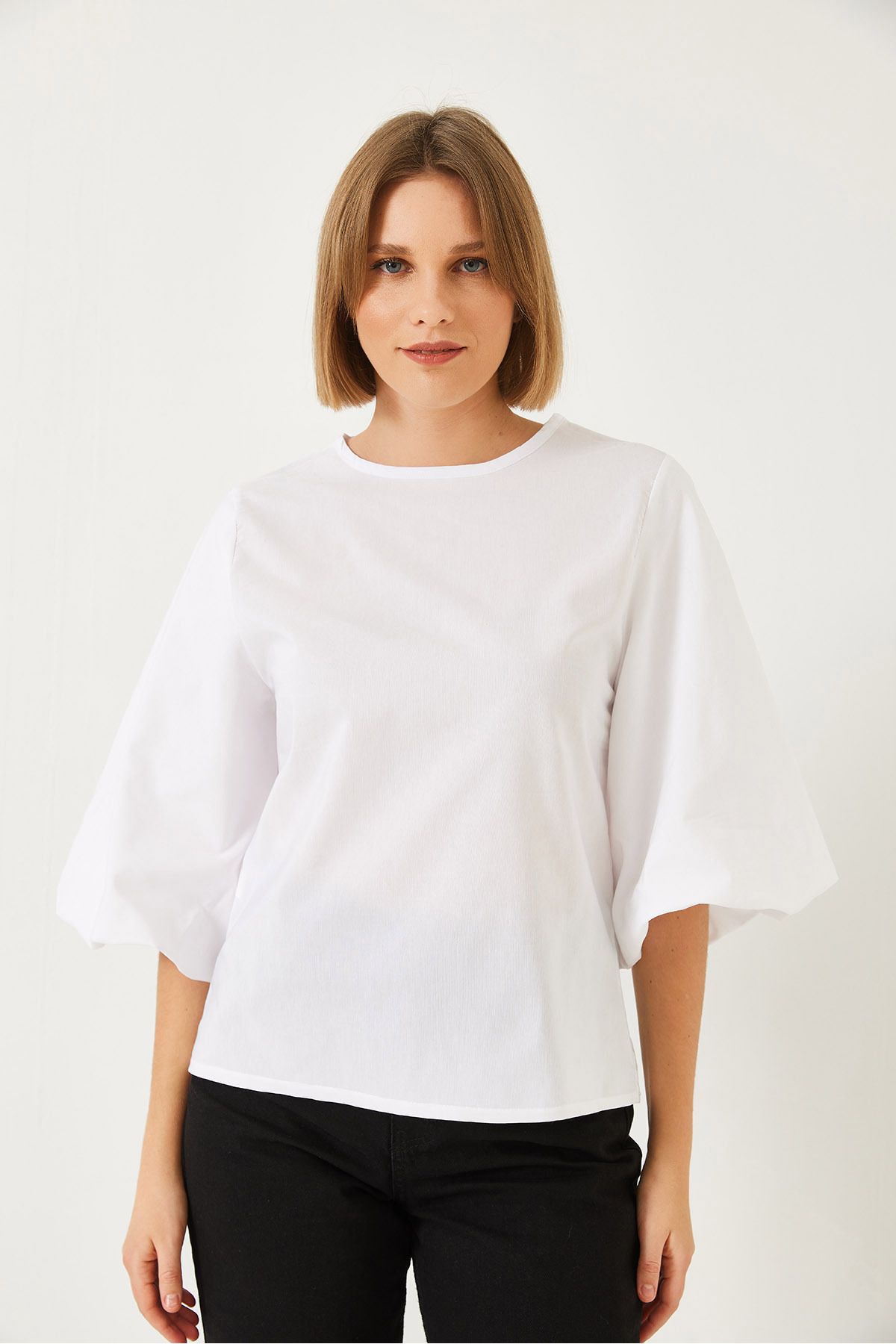 Women's side -binding sweater shirt