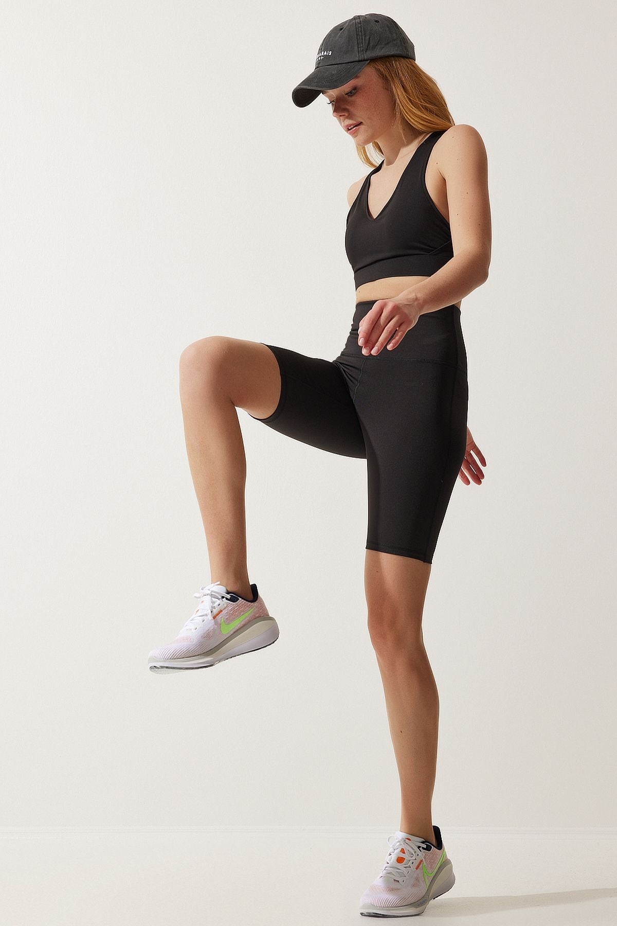Female Black High Waist Rinseer Bicycle Tights FL00001