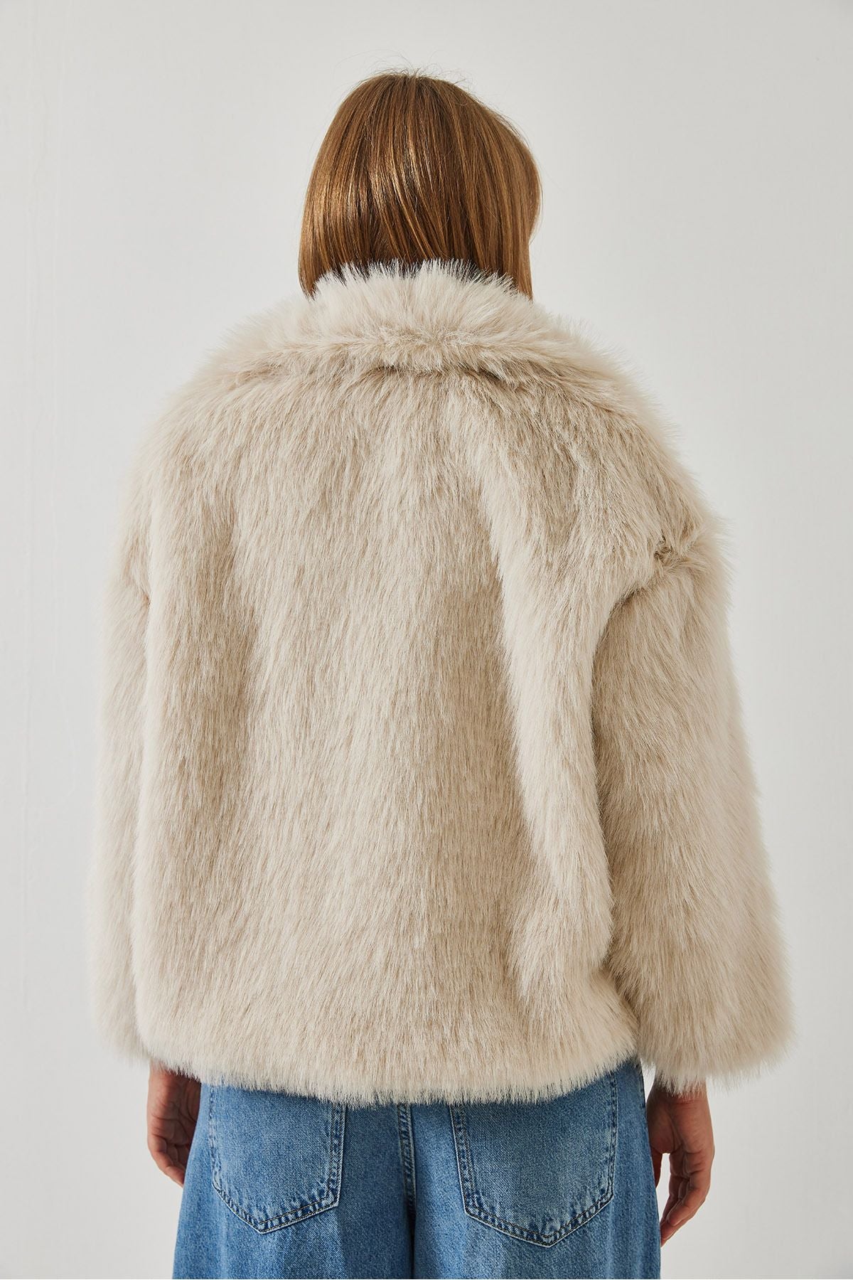 Women's Leather Detail Fur Coat 5204 60261050