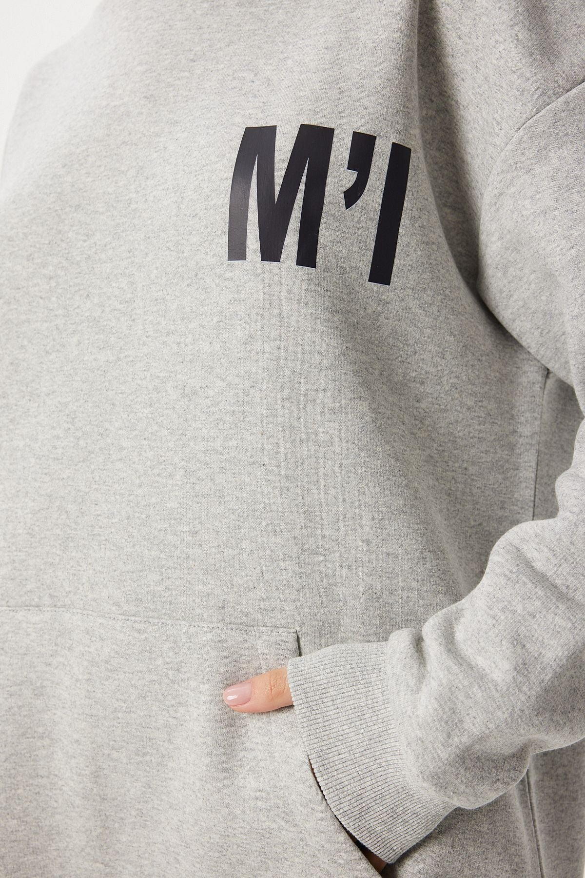 Woman Gray Hooded Sweatshirt Ow00047