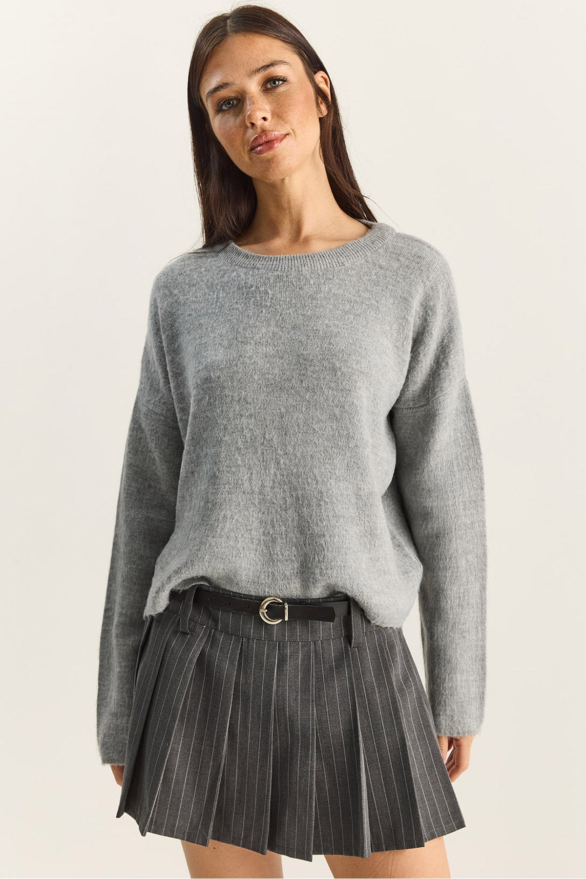 Women's Crew Neck Basic Knitwear Sweater 60285009