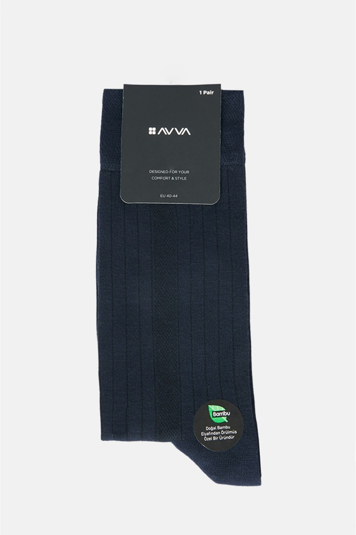 Men's navy blue flat bamboo socket socks A32y8545