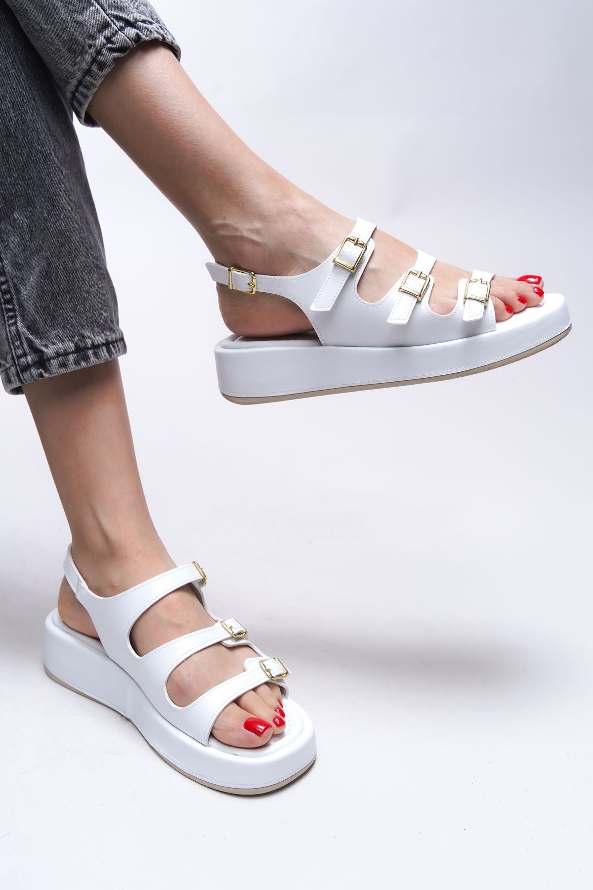 Rhikshice Women's Sandals 0012270 White Skin