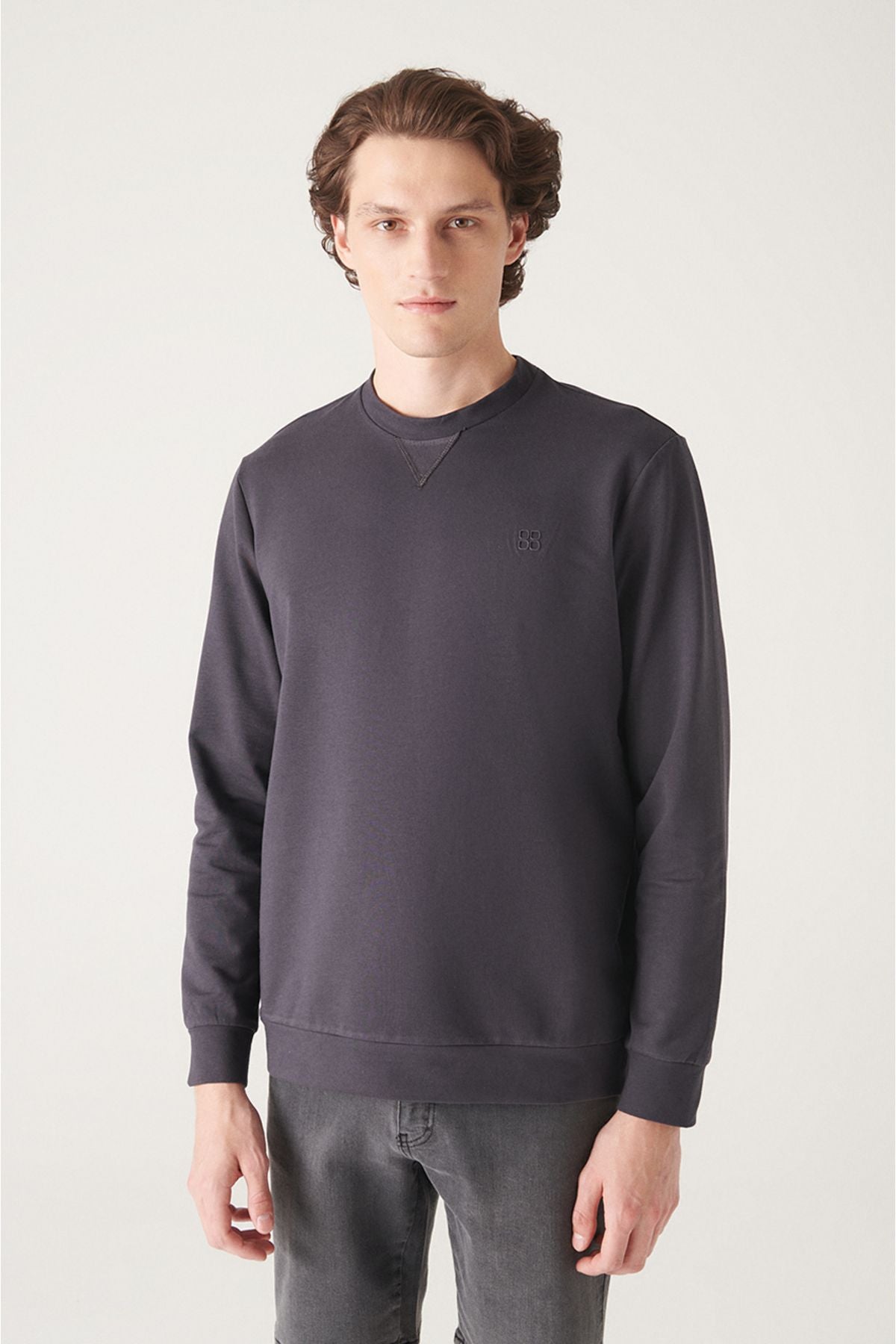 Men's anthracite bike collar cotton 2 -hot Sweatshirt E001200