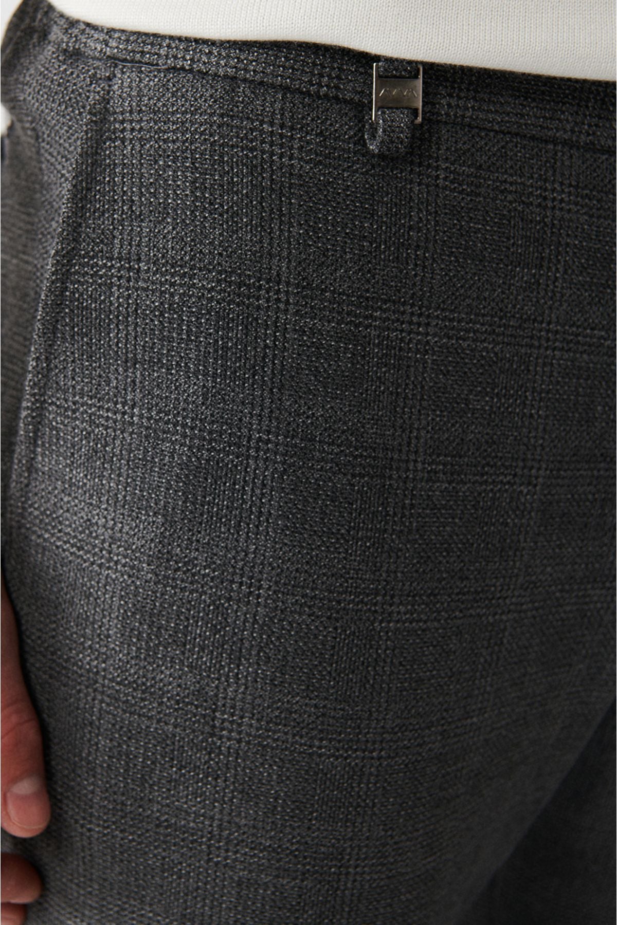 Men's gray suit pants 360 degrees flexible side waist tire slim fit a32y3251