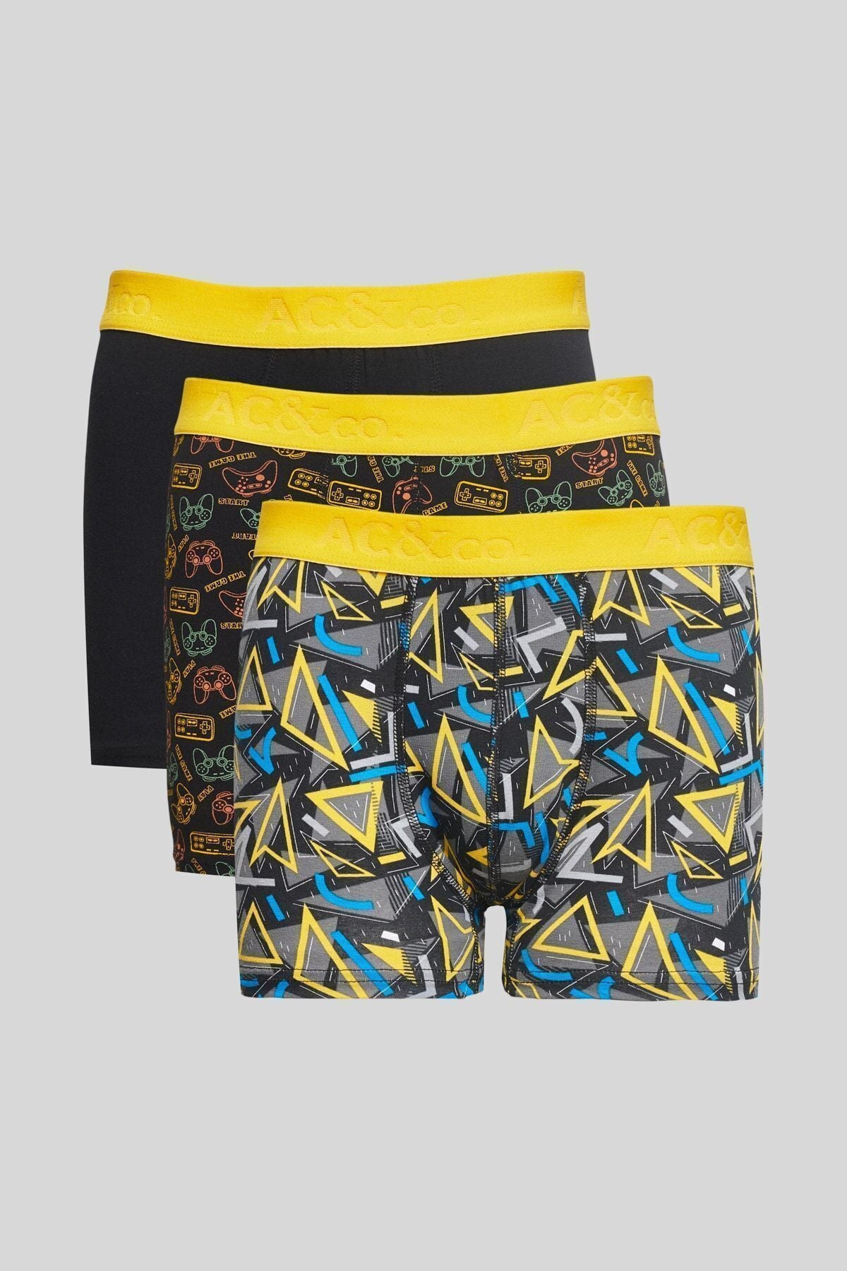 Men's Black-Yally 3-Cotton Flexible Boxer Package