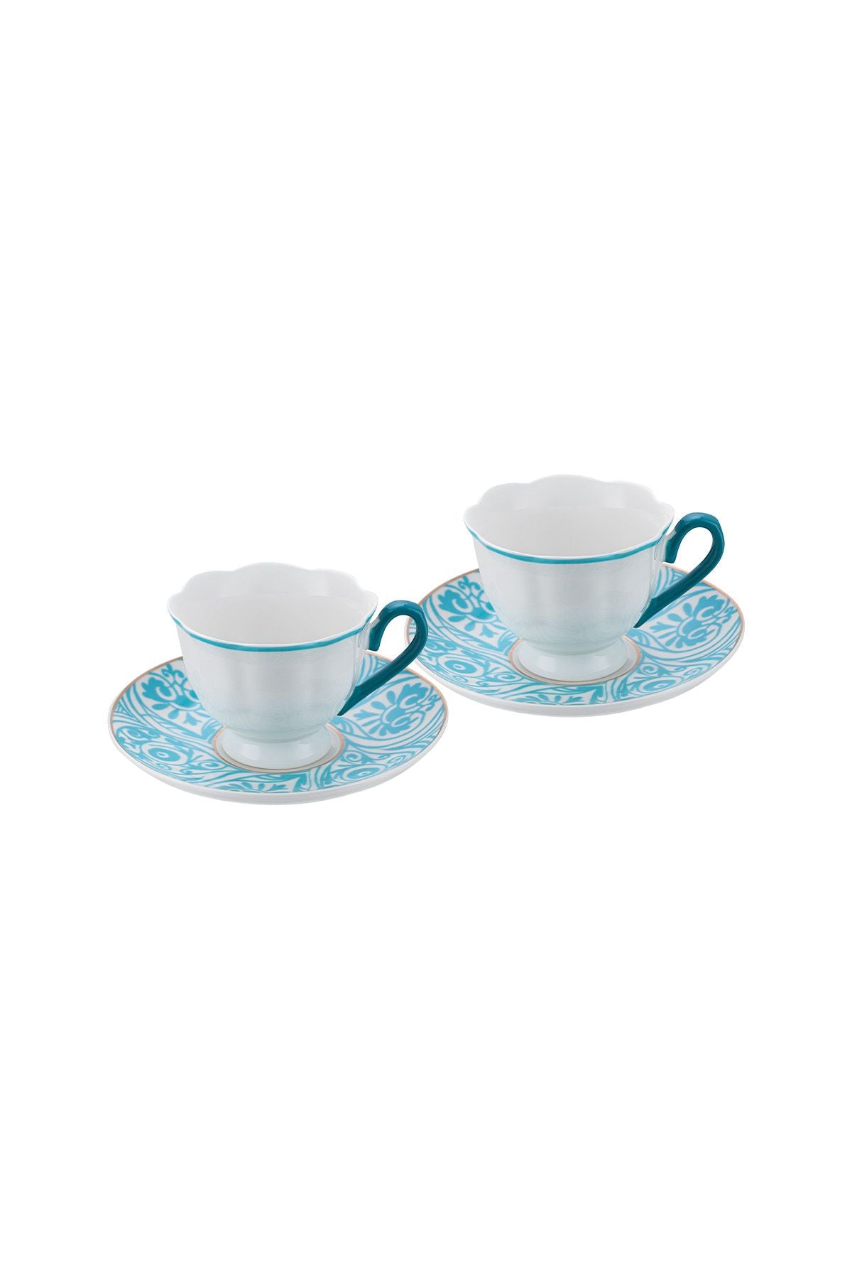 Aurora 2 -person New Bone Coffee Cup Set 90 ml Turquoise