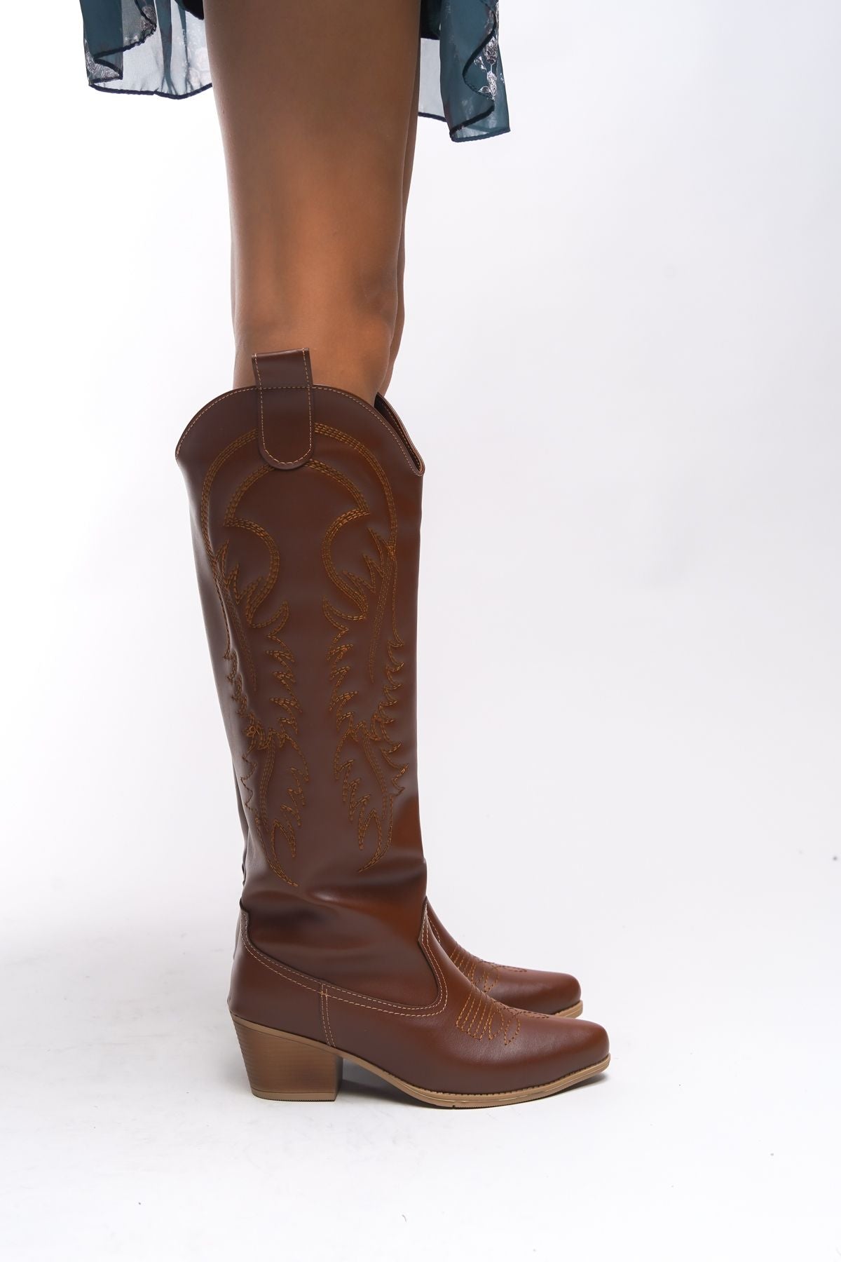 Zreidira Women's Embroidery Western Boots 001290 Taba Skin