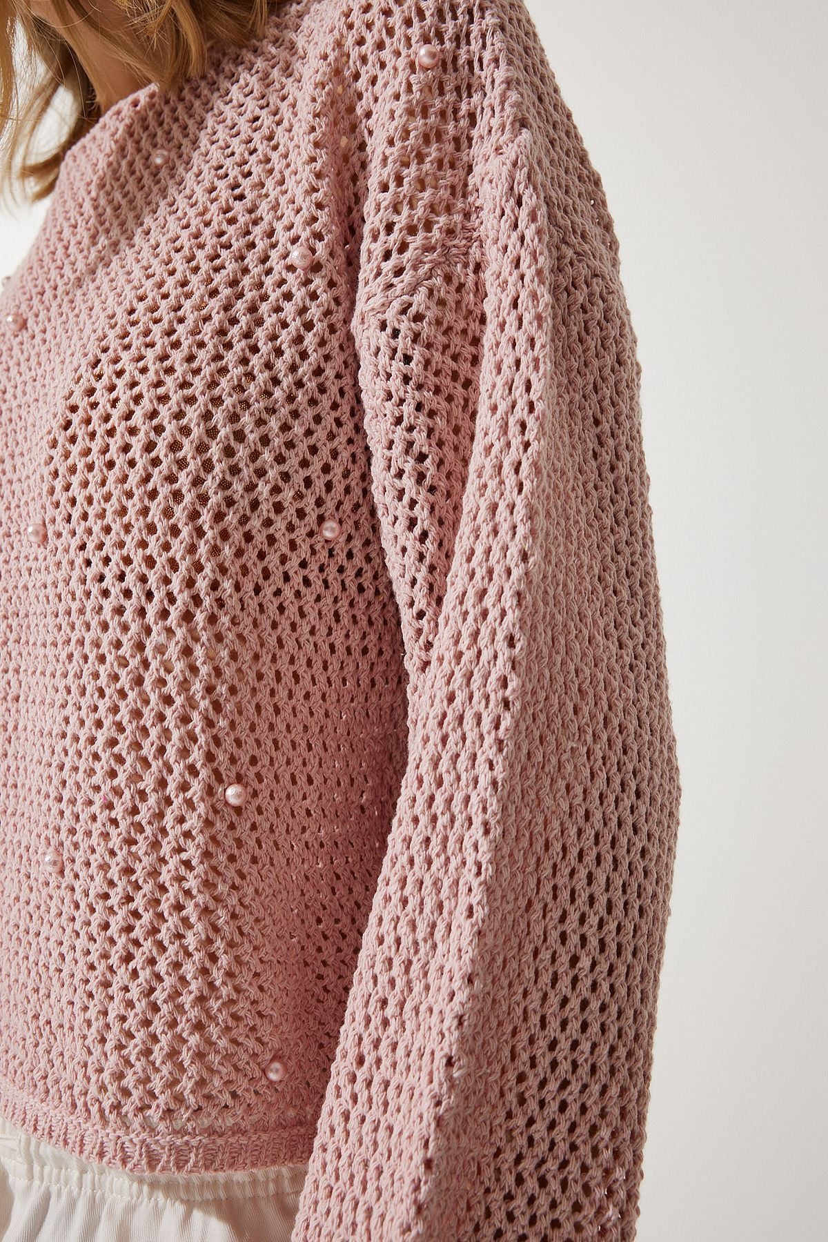 Female Powder Pearl Detailed Offer Mevsim Triko Sweater MW00146