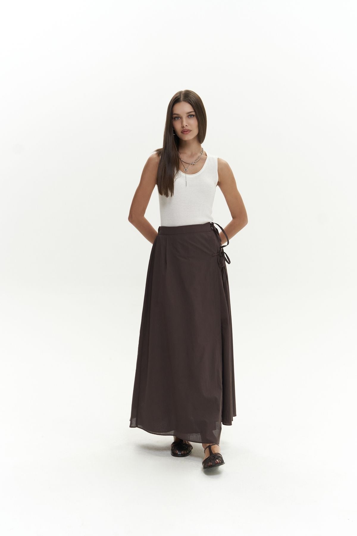 Aida Rope Detail Pleated Aida Skirt