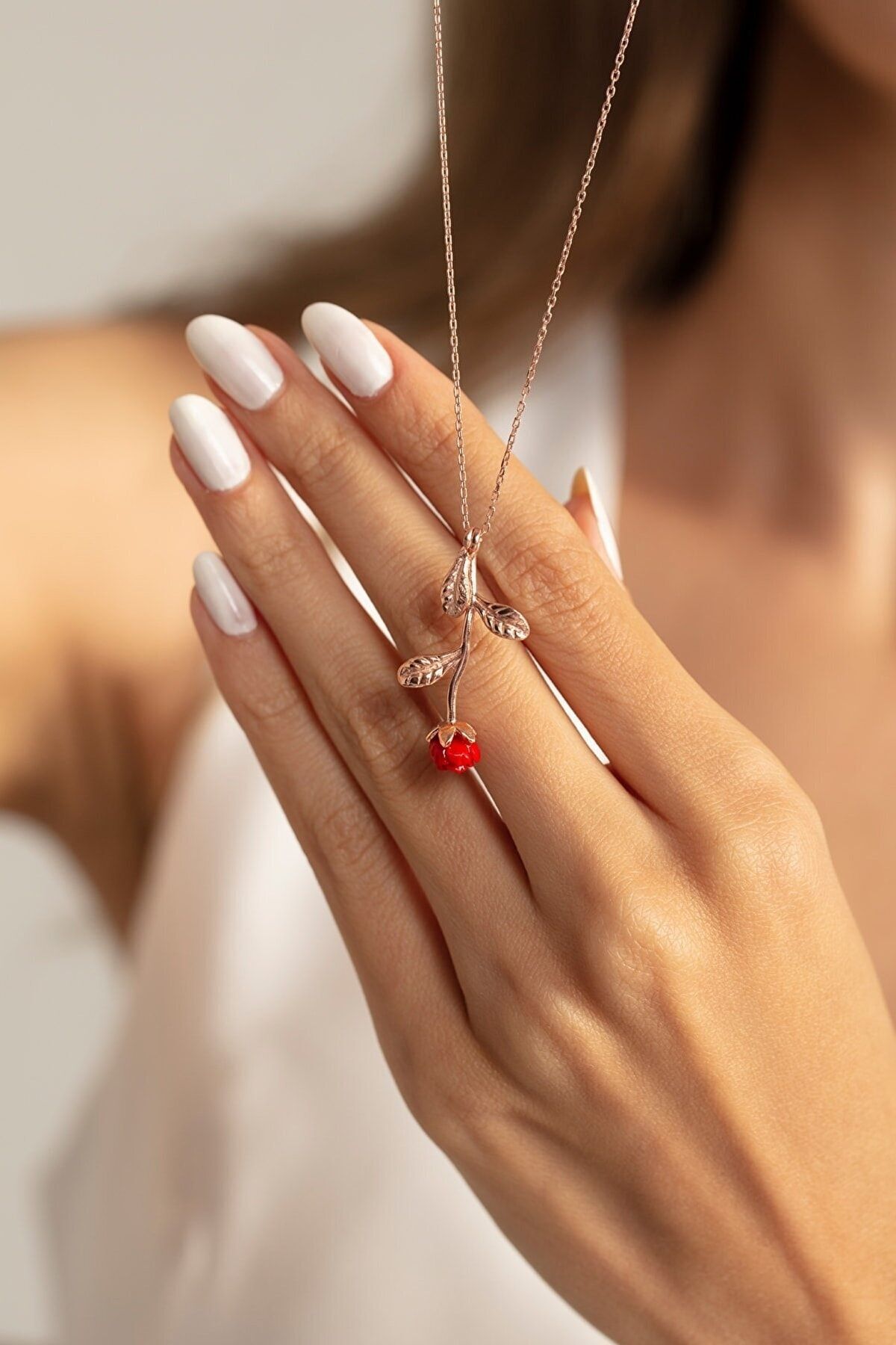 14 K Rose Gold Coating Women Necklace