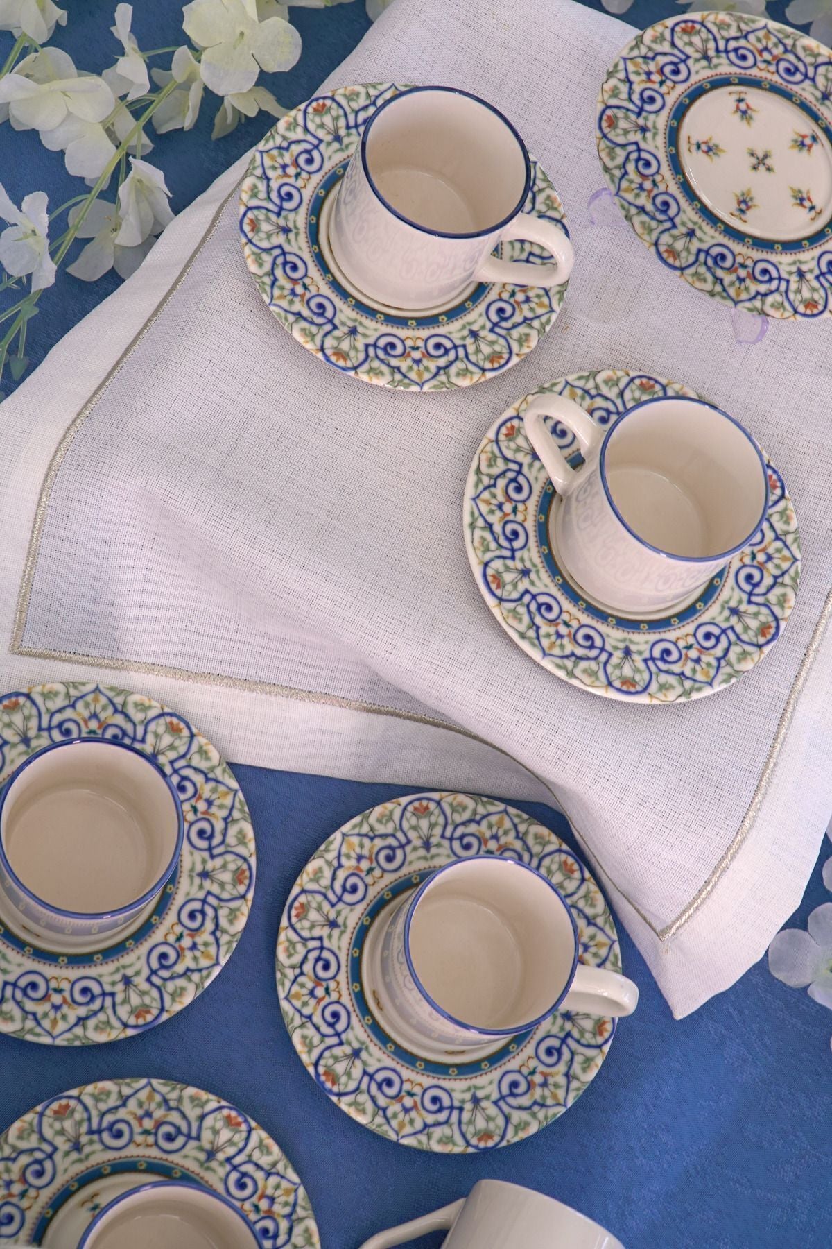 12 Piece with Palace Porcelain Coffee Cup Set for 6 people