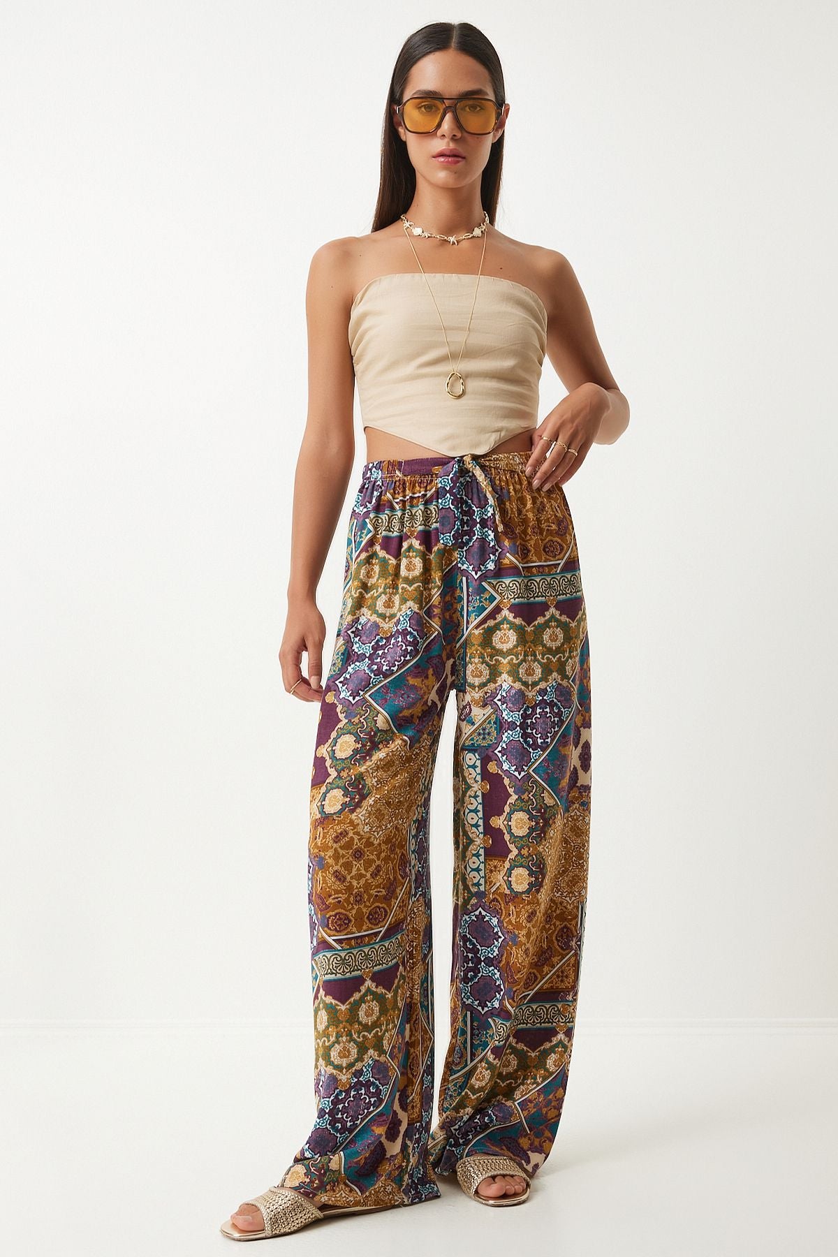 WOMEN'S DRUVER DROPPED VISCONE PALAZZO Pants EN00606