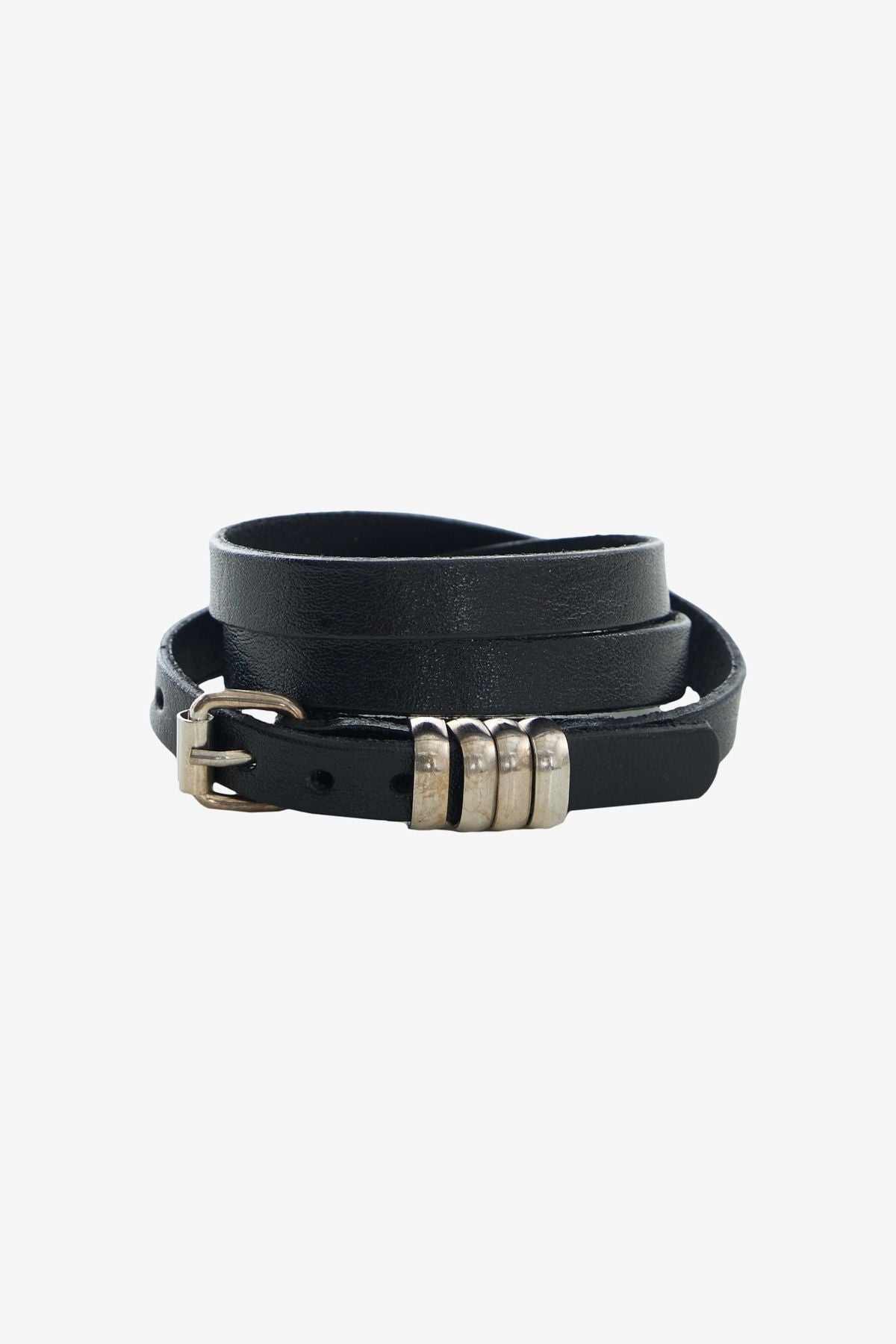 Men's Black Leather Bracelet