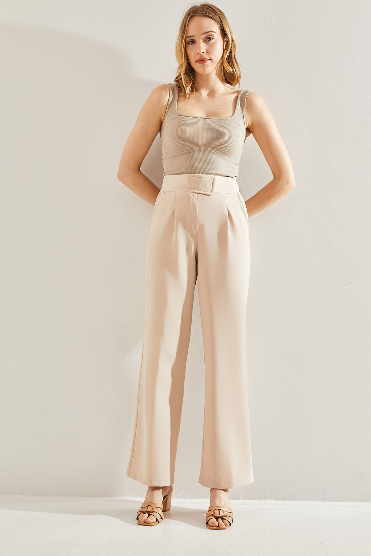 Female Double Fabric Call High Waist Palazzo Pants 60221010