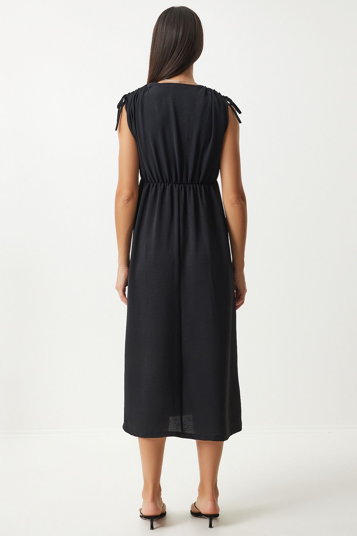 WOMEN BLACK ANVALOP YOKA SHIRT Knitted dress an00201