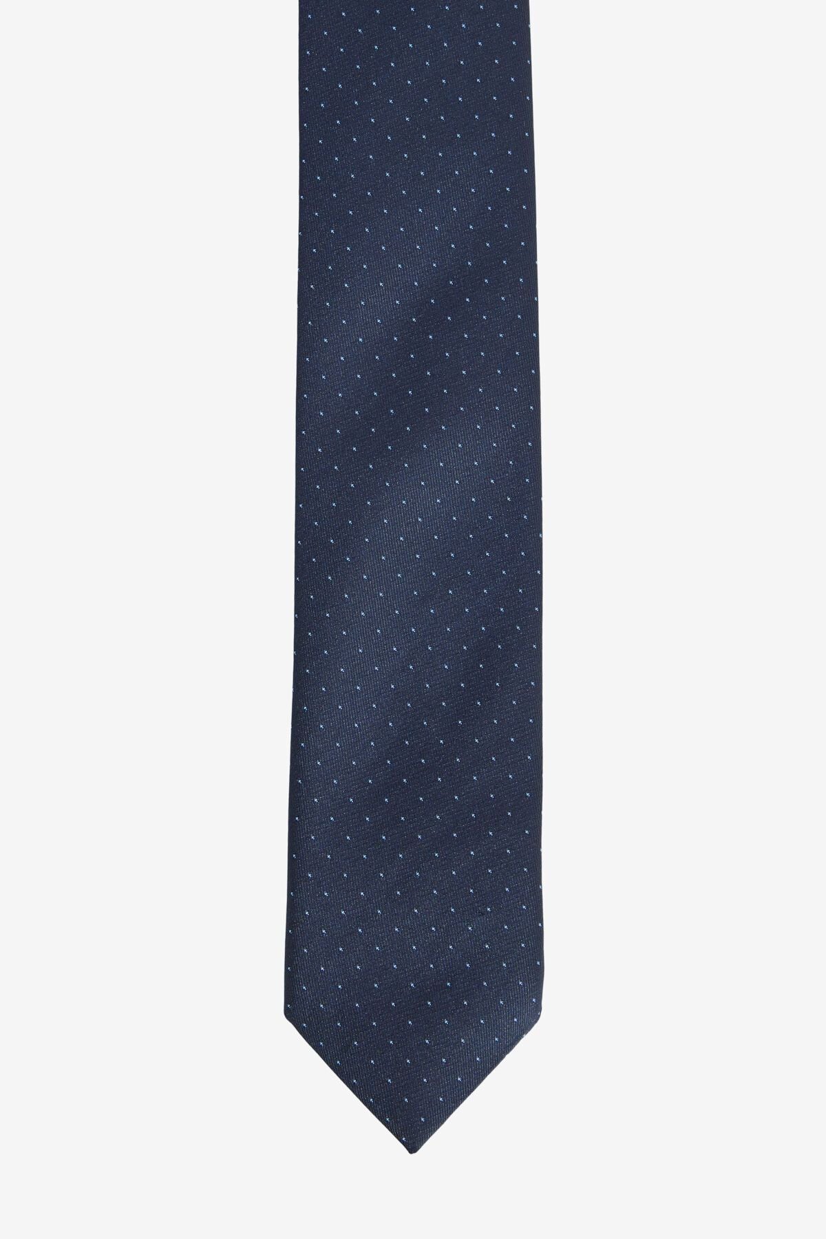 Men's navy blue-blue patterned tie
