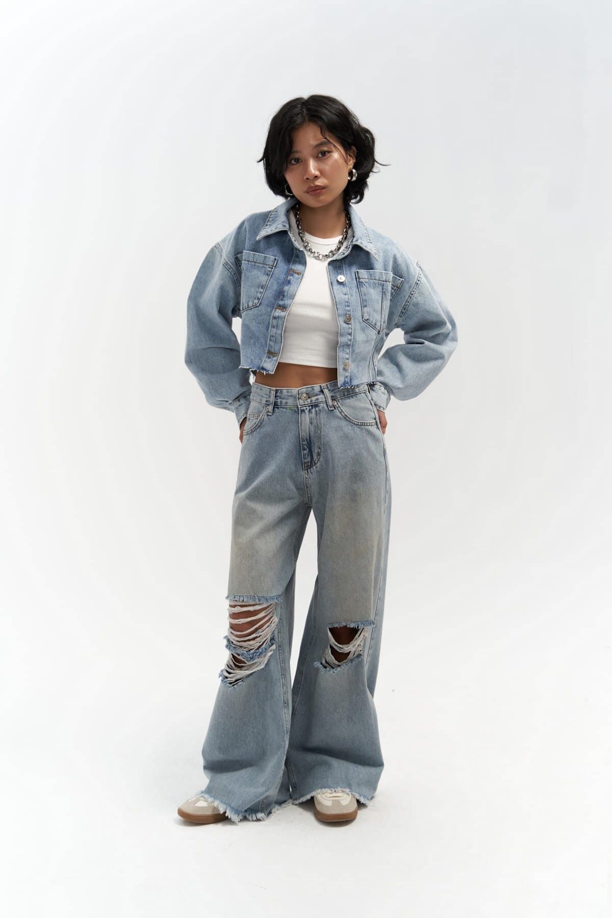 Darcey Light Blue Short Jean Jacket