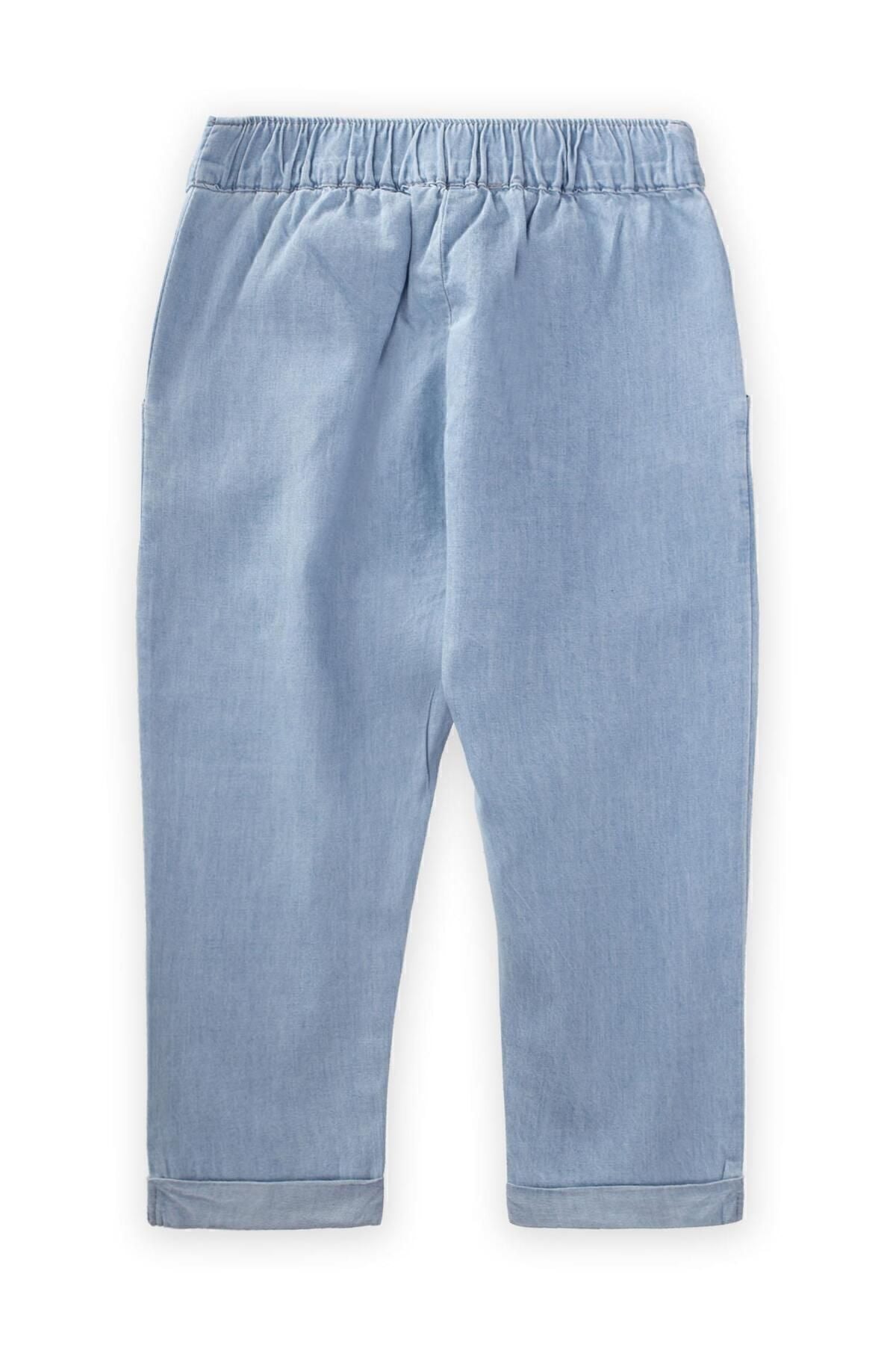 Pleated Boyfriend Jeans 1-5 Years Ice Blue