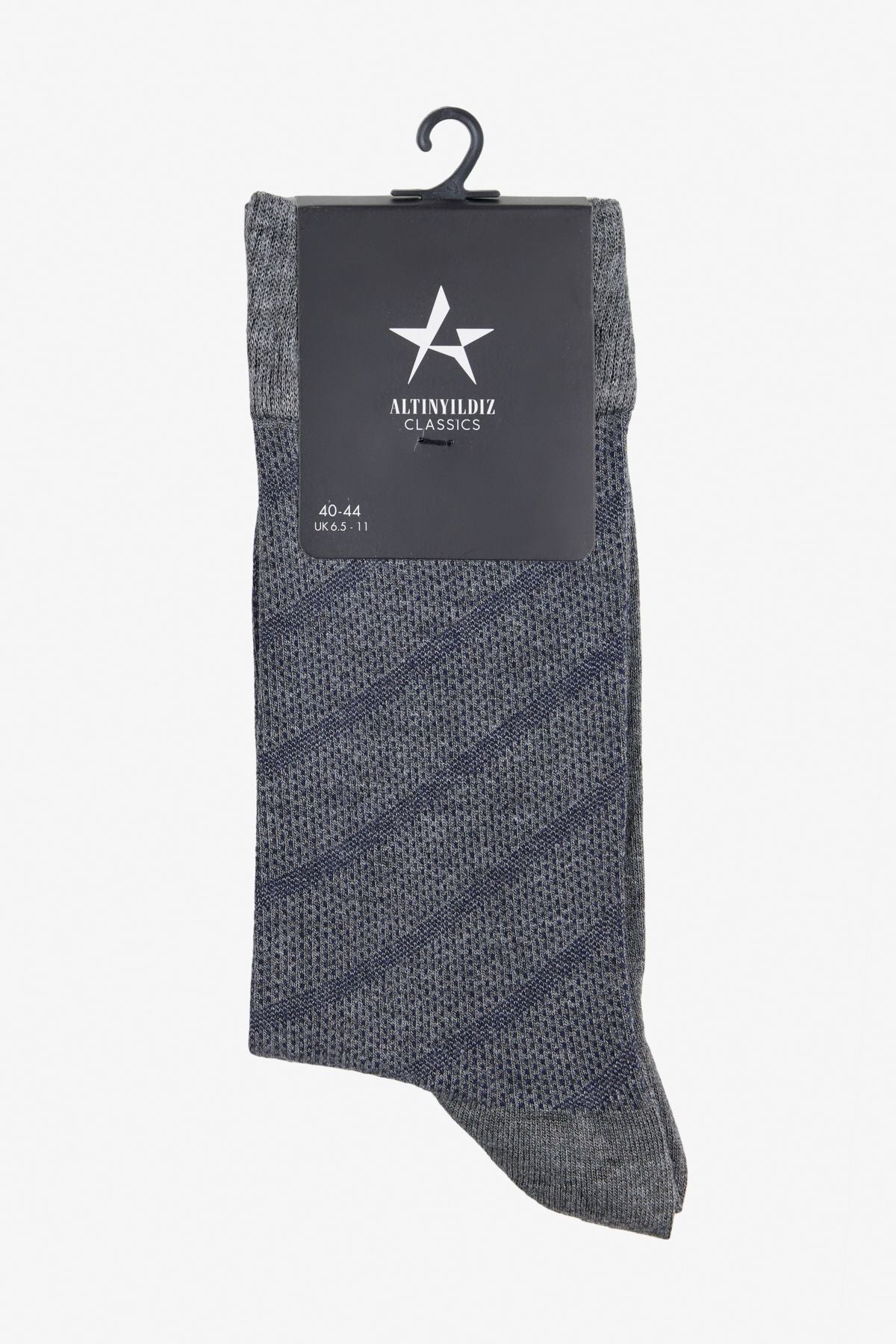 Men's gray-blue patterned single socks