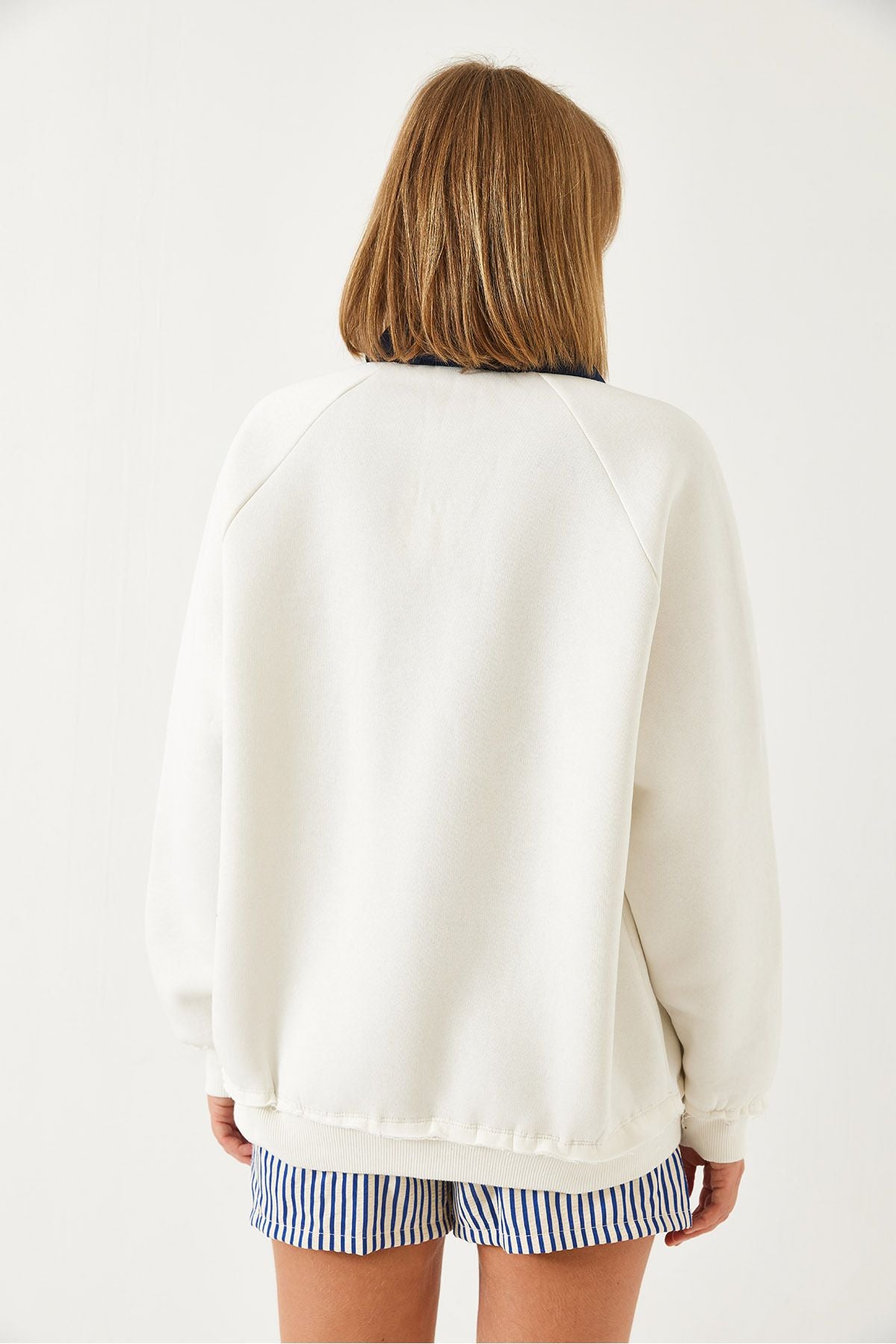 Woman Polo Yaka Three Yarn Sweatshirt 2069 60261149