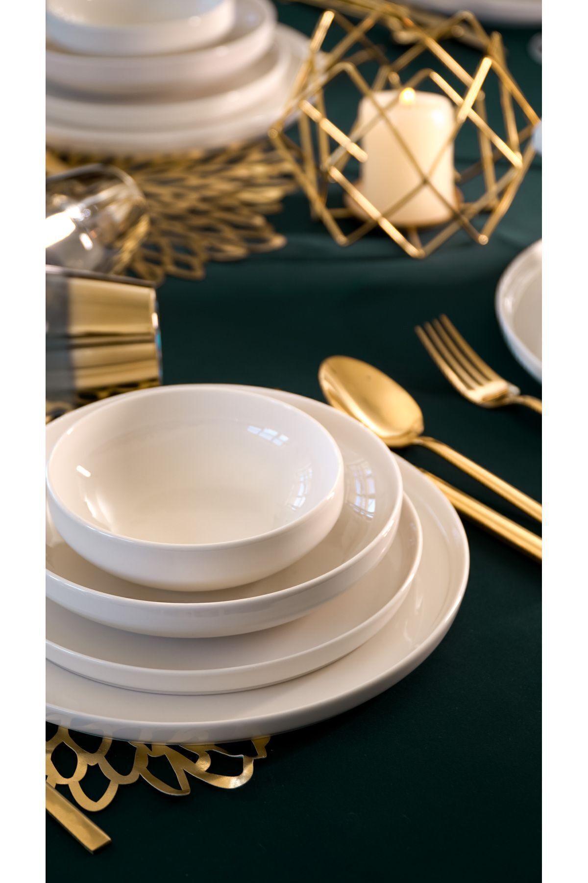 Dream Broken White 24 Piece Porcelain Dinner Set for 6 people