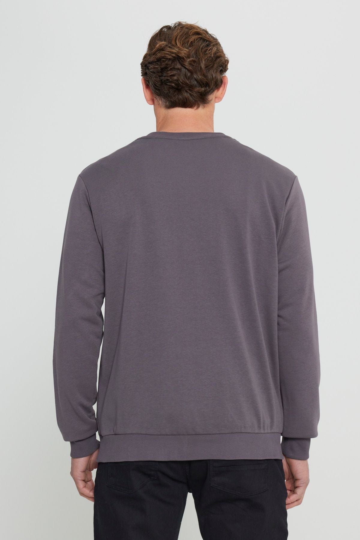 Men's Dark Gray Standard Fit Normal Cut Normal Cycling Bike 3 IP Cotton Sweatshirt