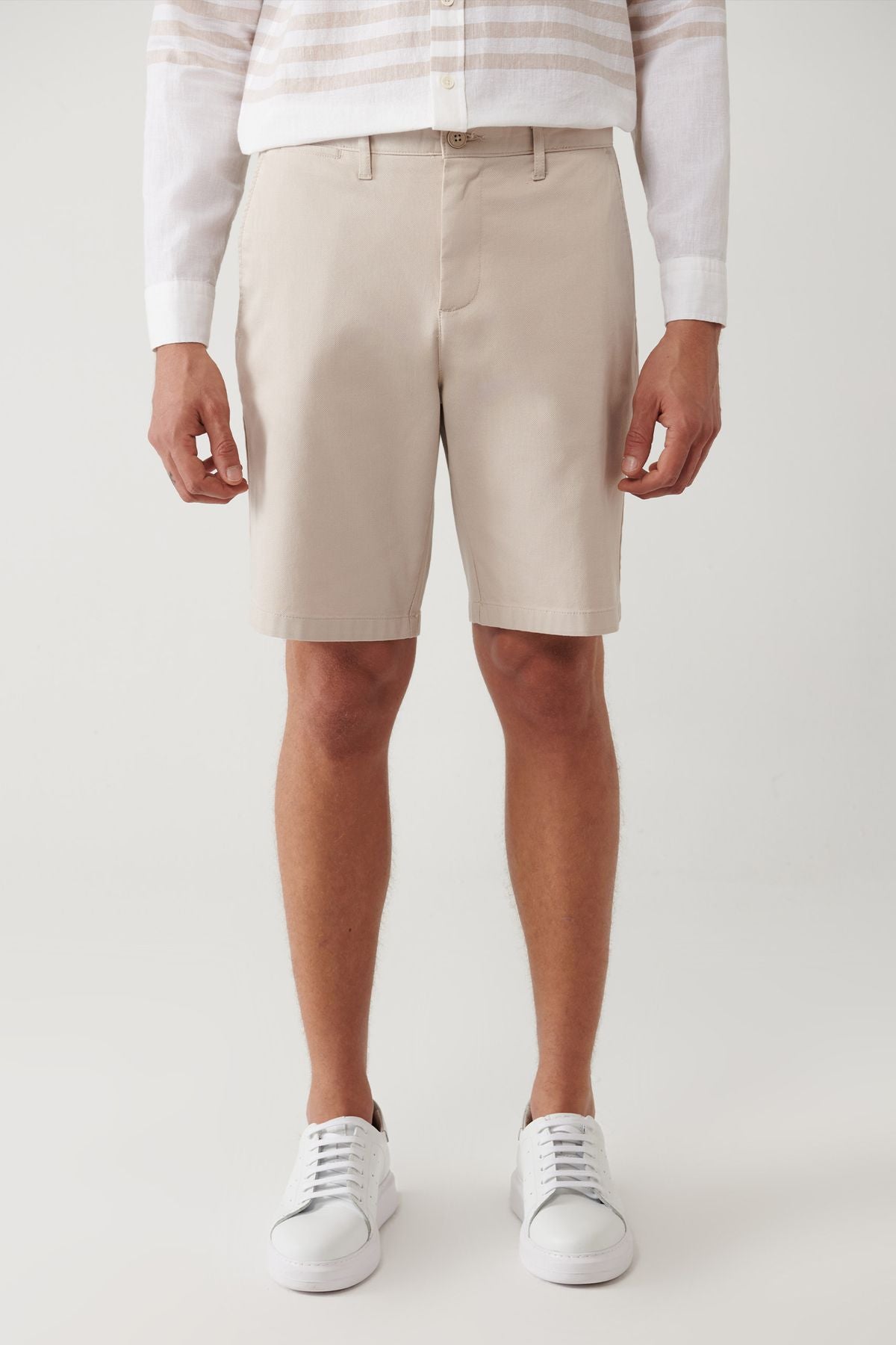 Men's Beige Flexible Patara Chino Kanvas Short B003730