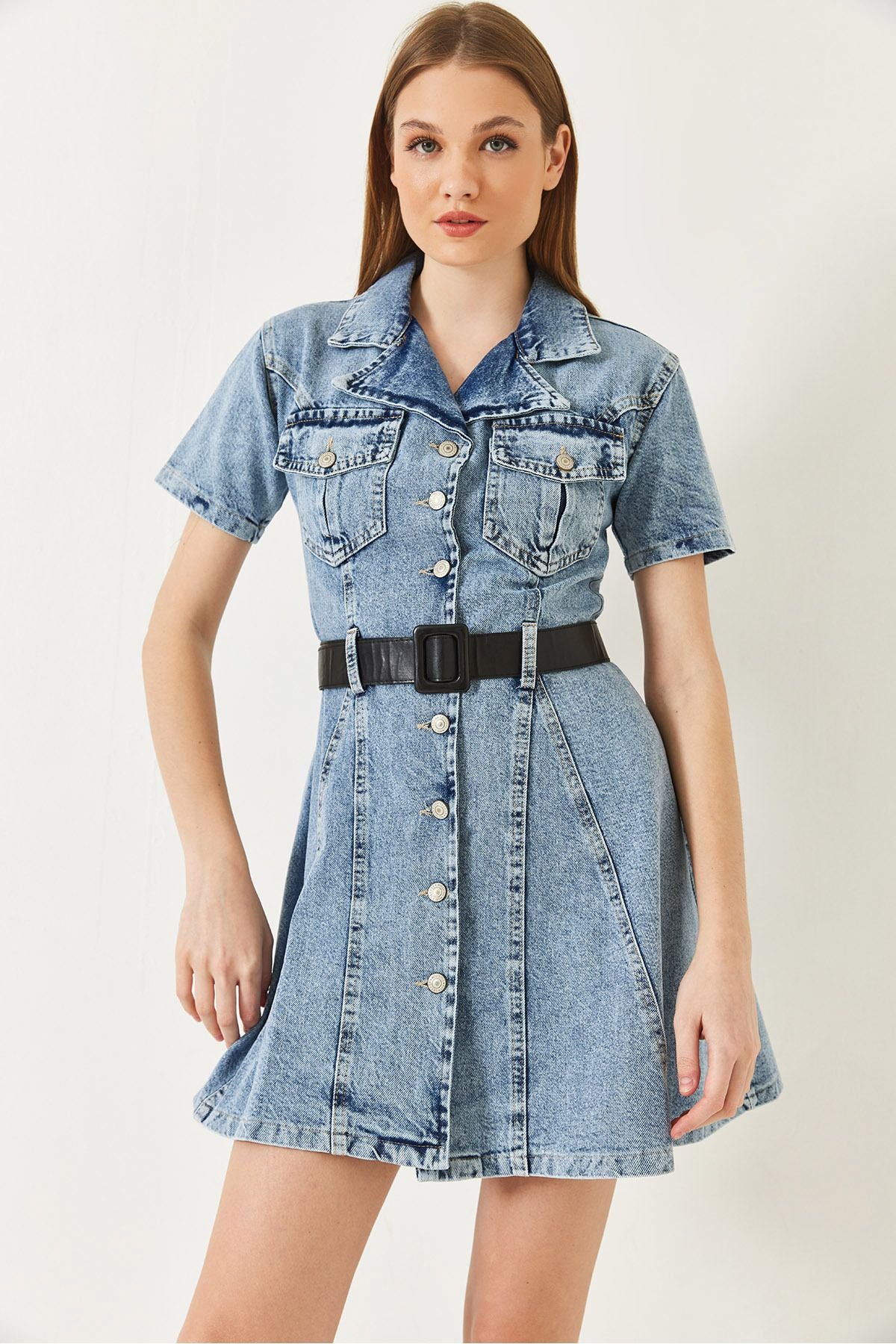Women's Skirt Kloş Short Sleeve Arched Dress Dress 60251314