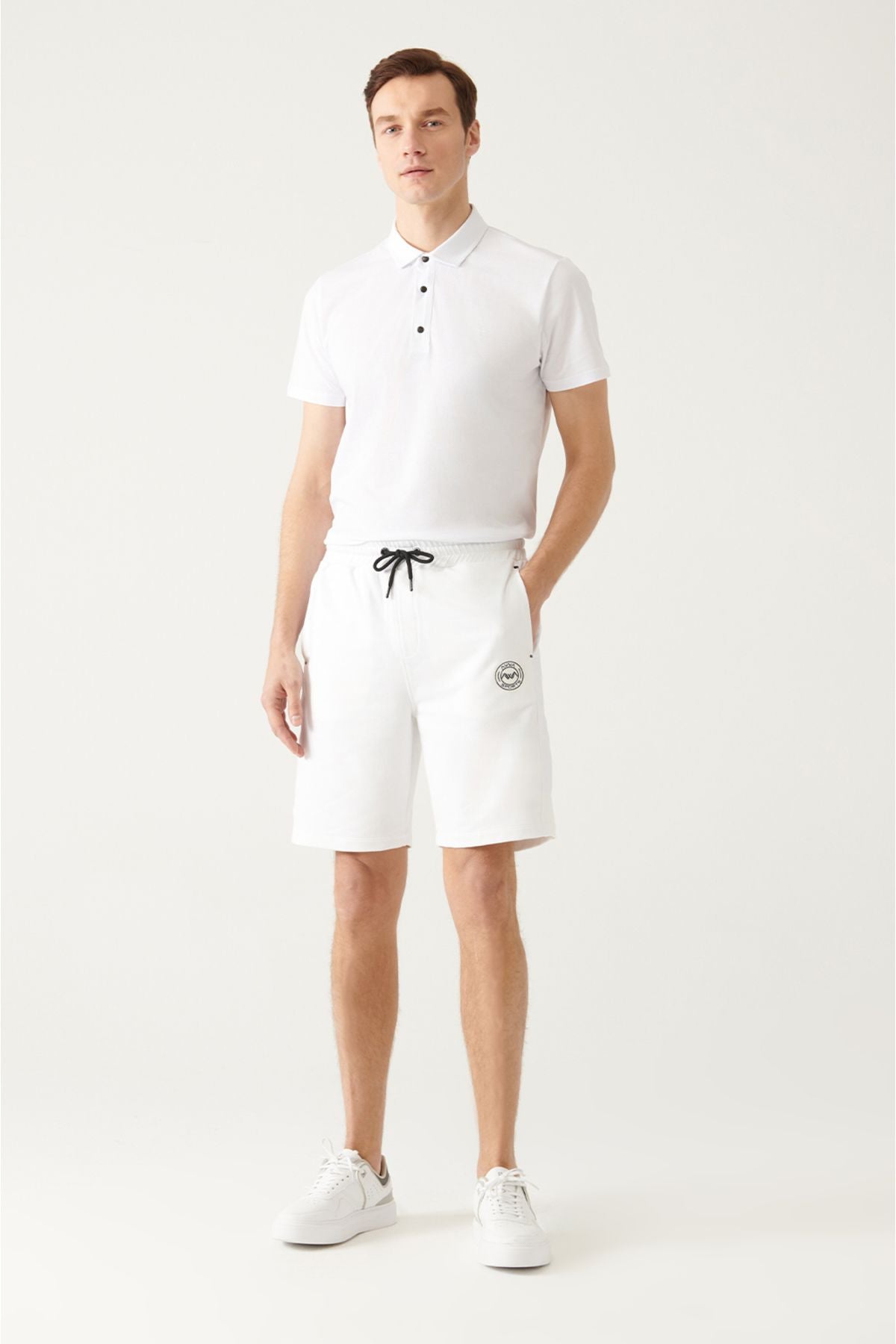 Men's white side pocket printed shorts A31y3630