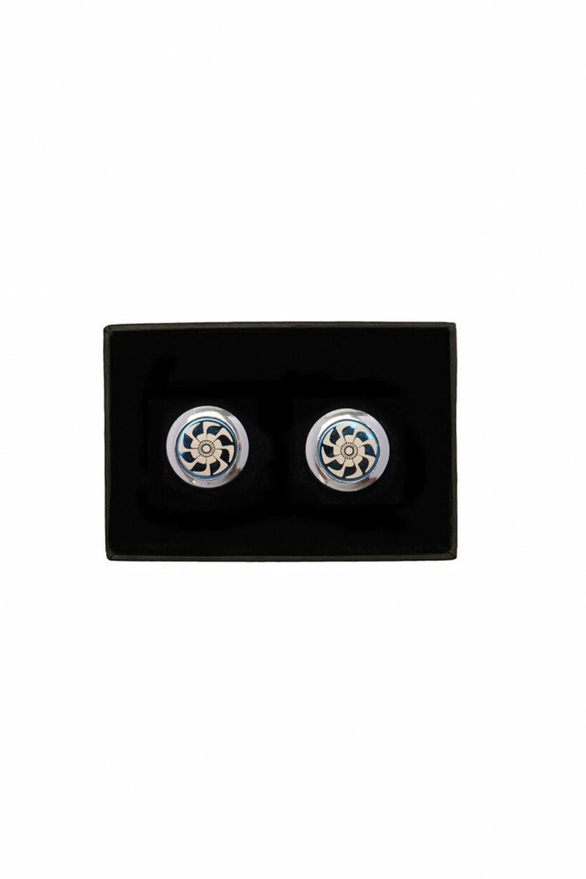 Men's Navy Blue-Gri Black Cufflink