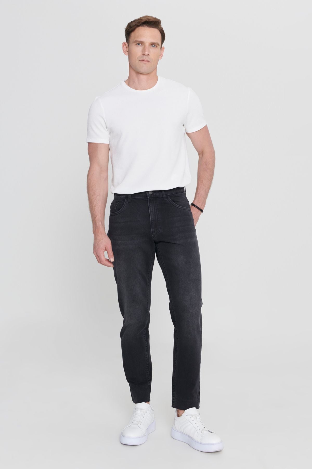 Men's anthracit comfort fit comfortable cut 100 %cotton denim jean jeans