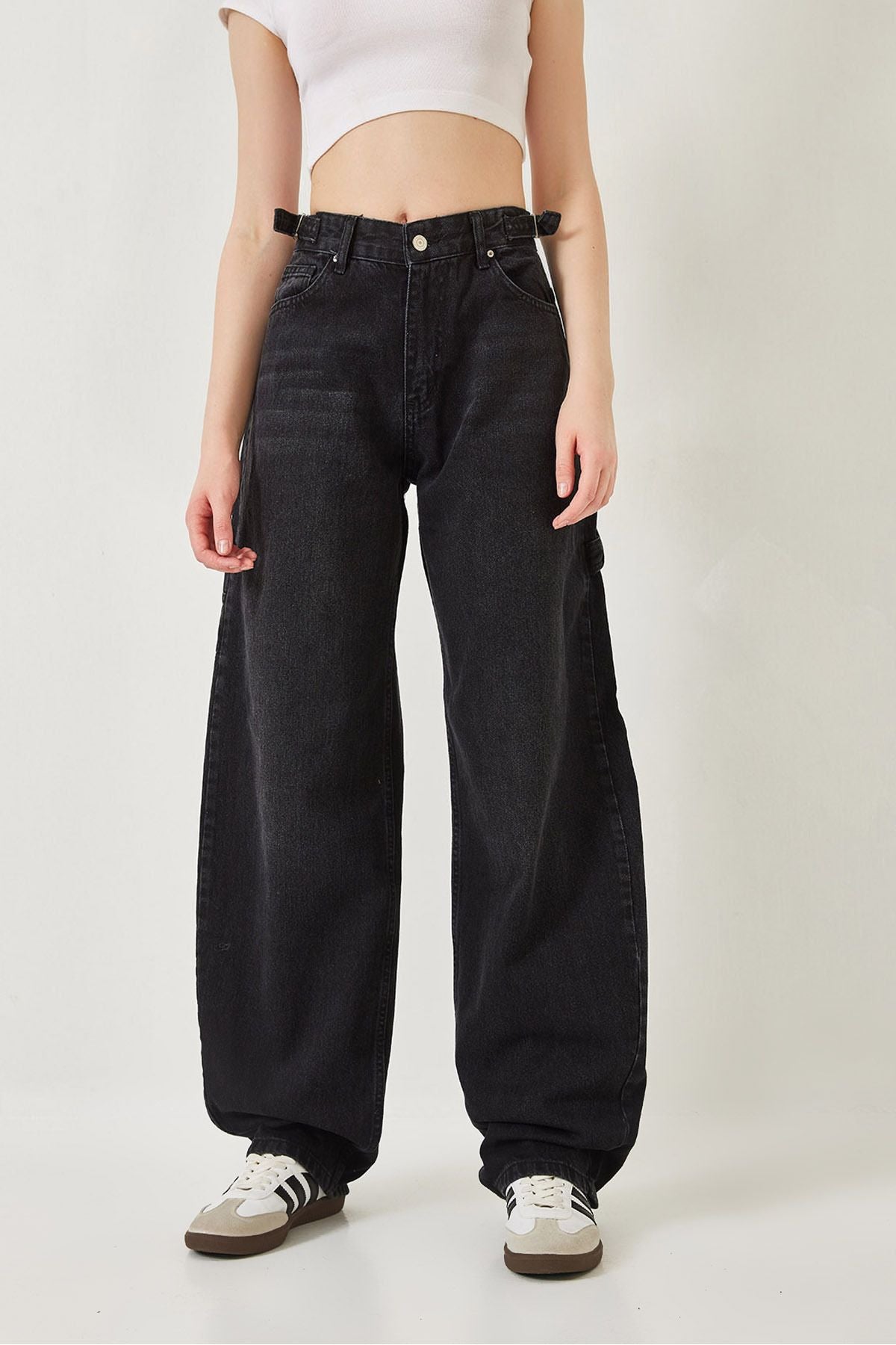 Women's Side Apolele Baggy denim pants 390-ykm 60261306