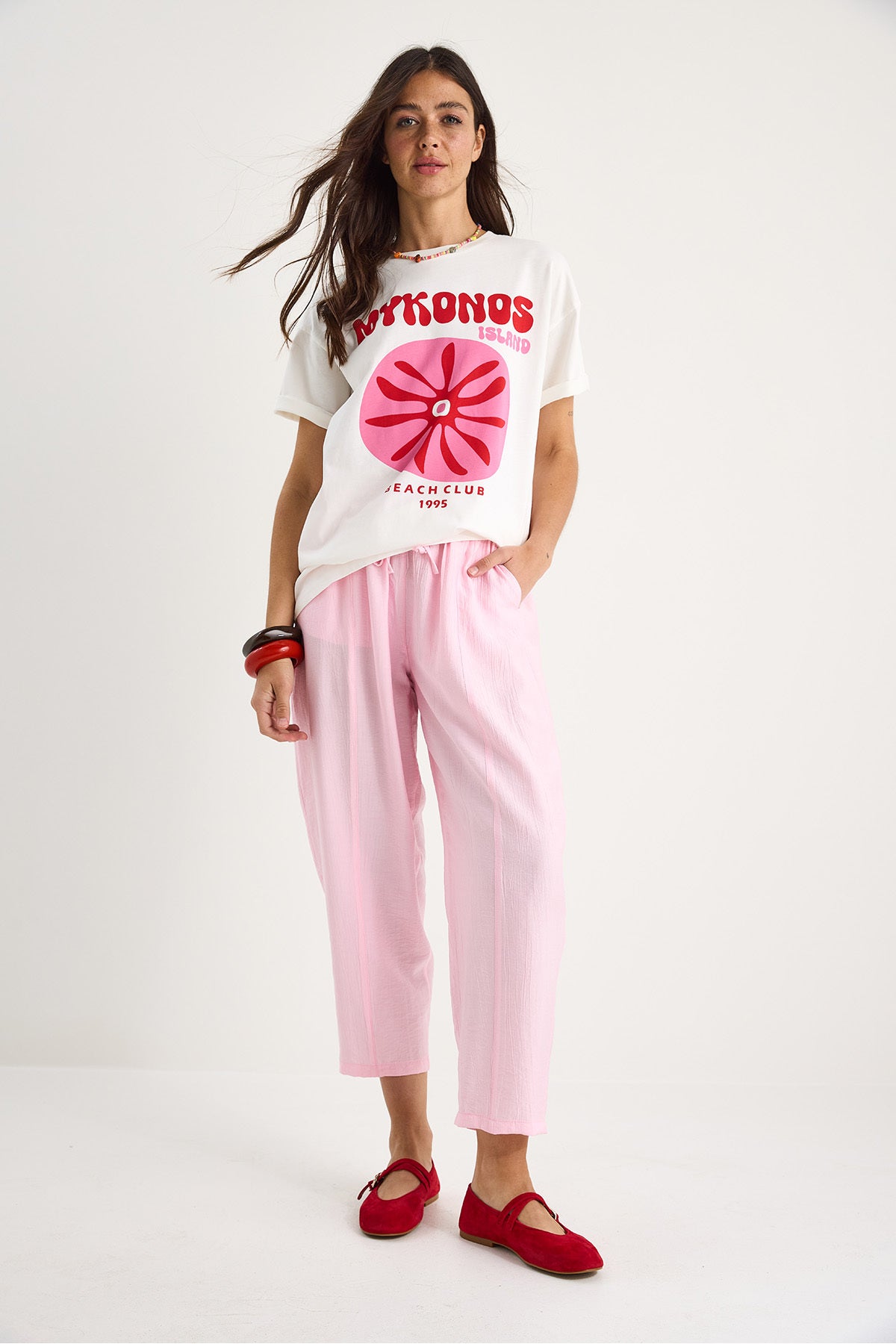 Women's Tie Waist Pocket Detailed Carrot Cut Summer Trousers 3878 60281041