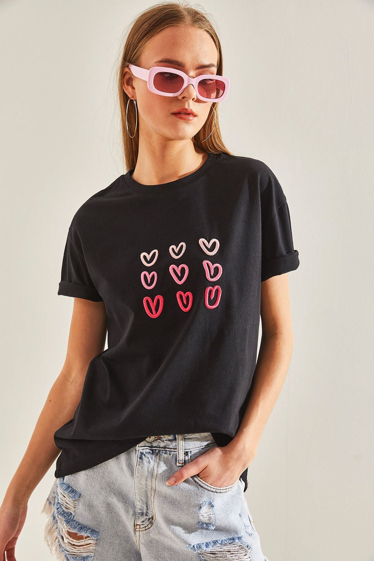 Women's Heart Printed Tshirt