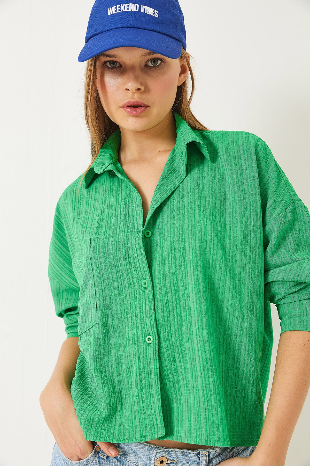 Women's Single Pocket Long Sleeve Casual Shirt 60261562