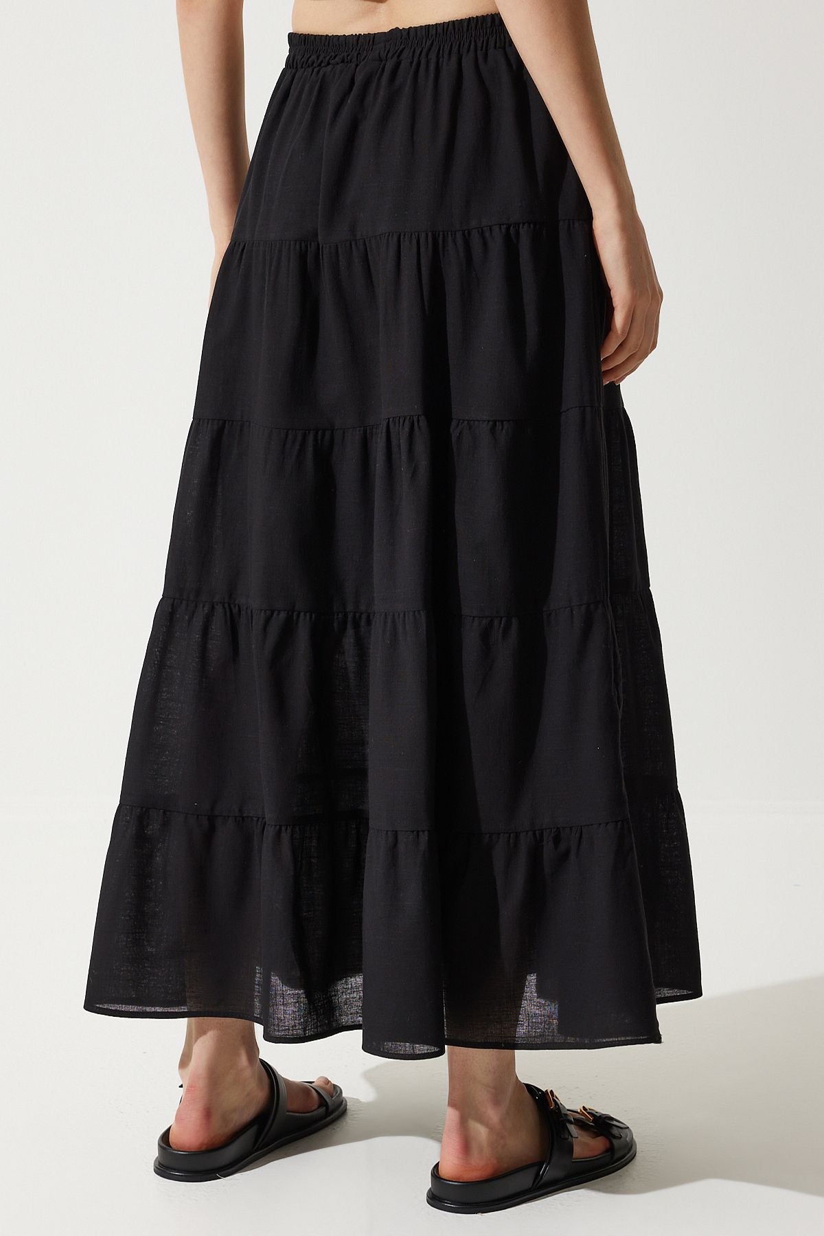 Women's black flywheel cottage with plenty of relaxed skirt rg00036