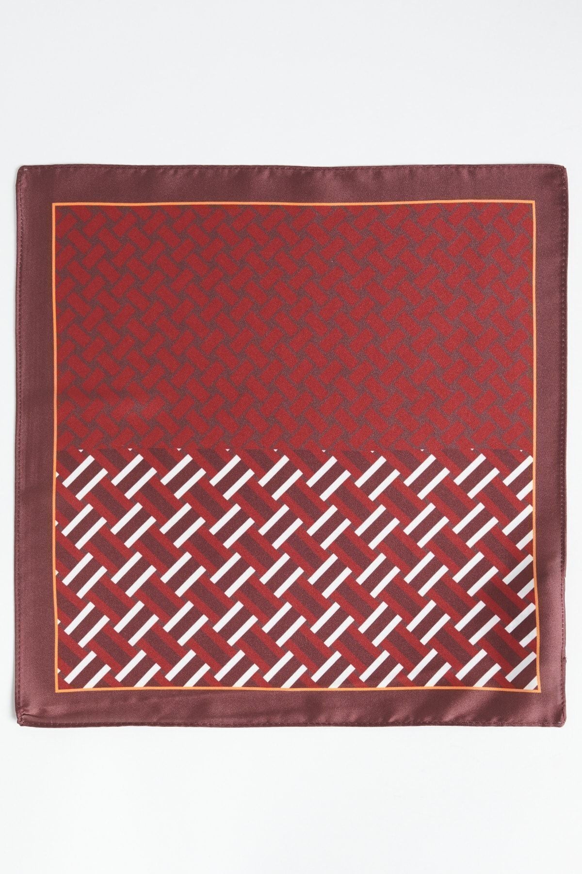 Men's burgundy-red patterned handkerchief