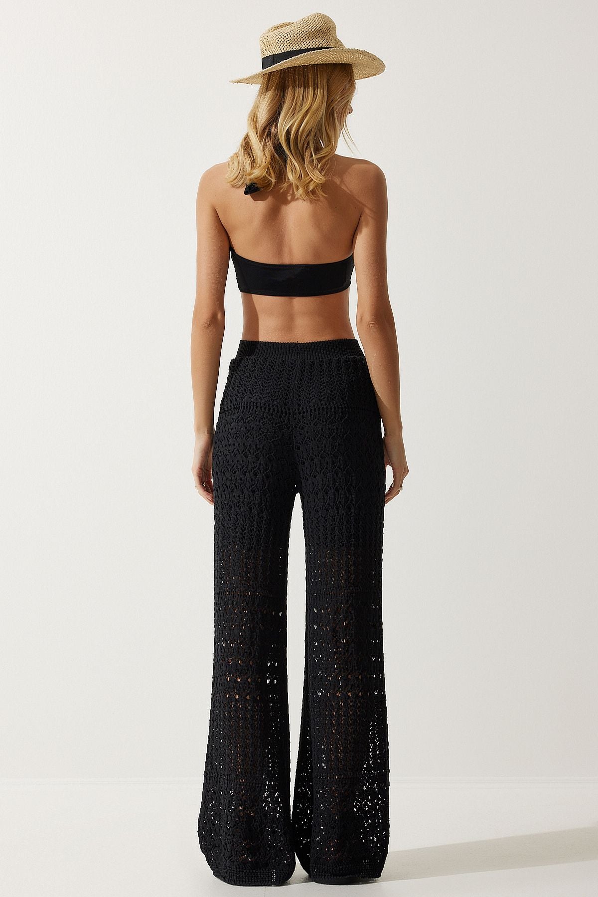 WOMEN BLACK HAPPY TRICO Pants YU00016