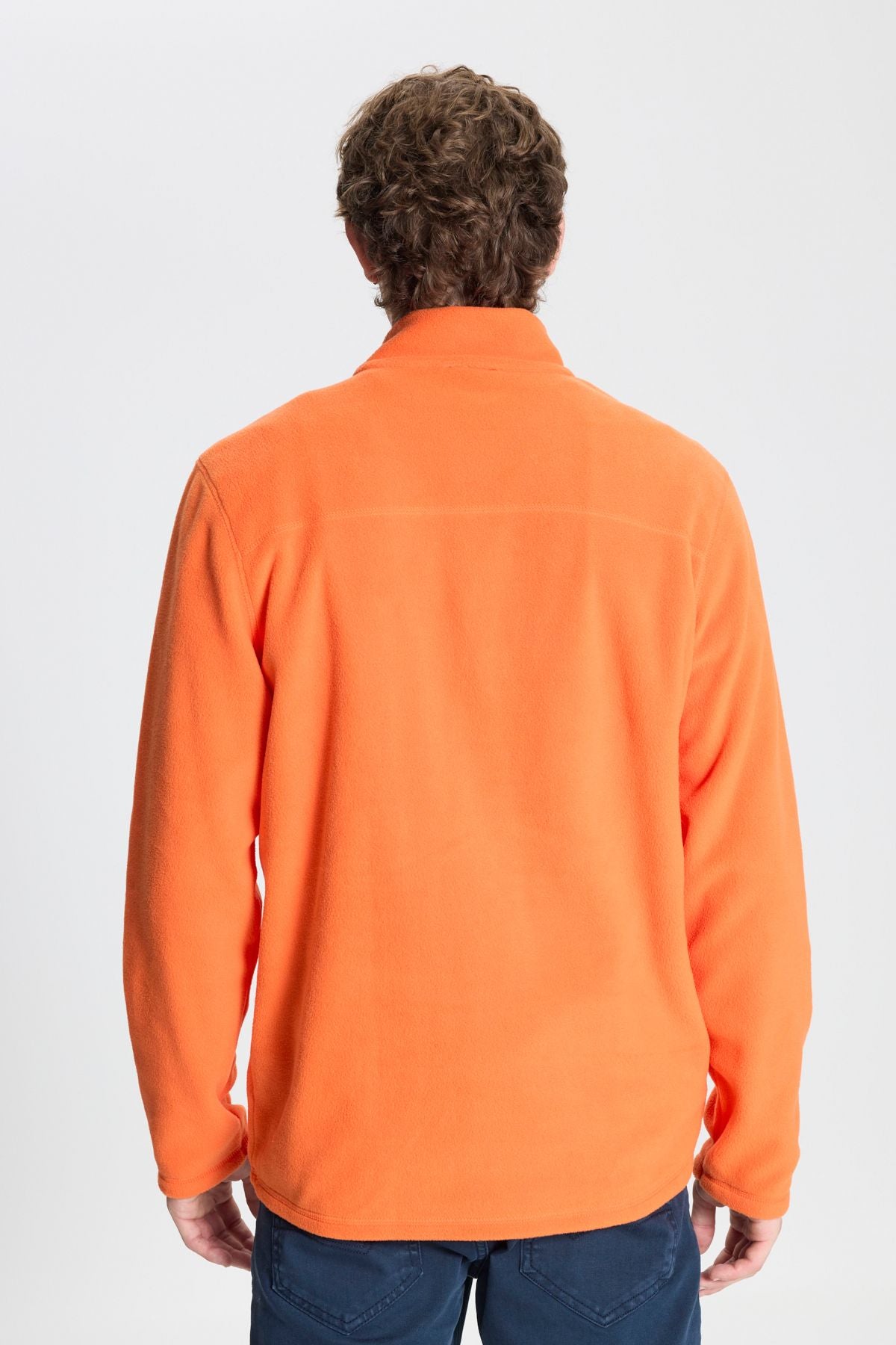 Men's Orange Anti-Pilling Flash Standard Fit Pllage Solder Cold-proof Polar Sweatshirt