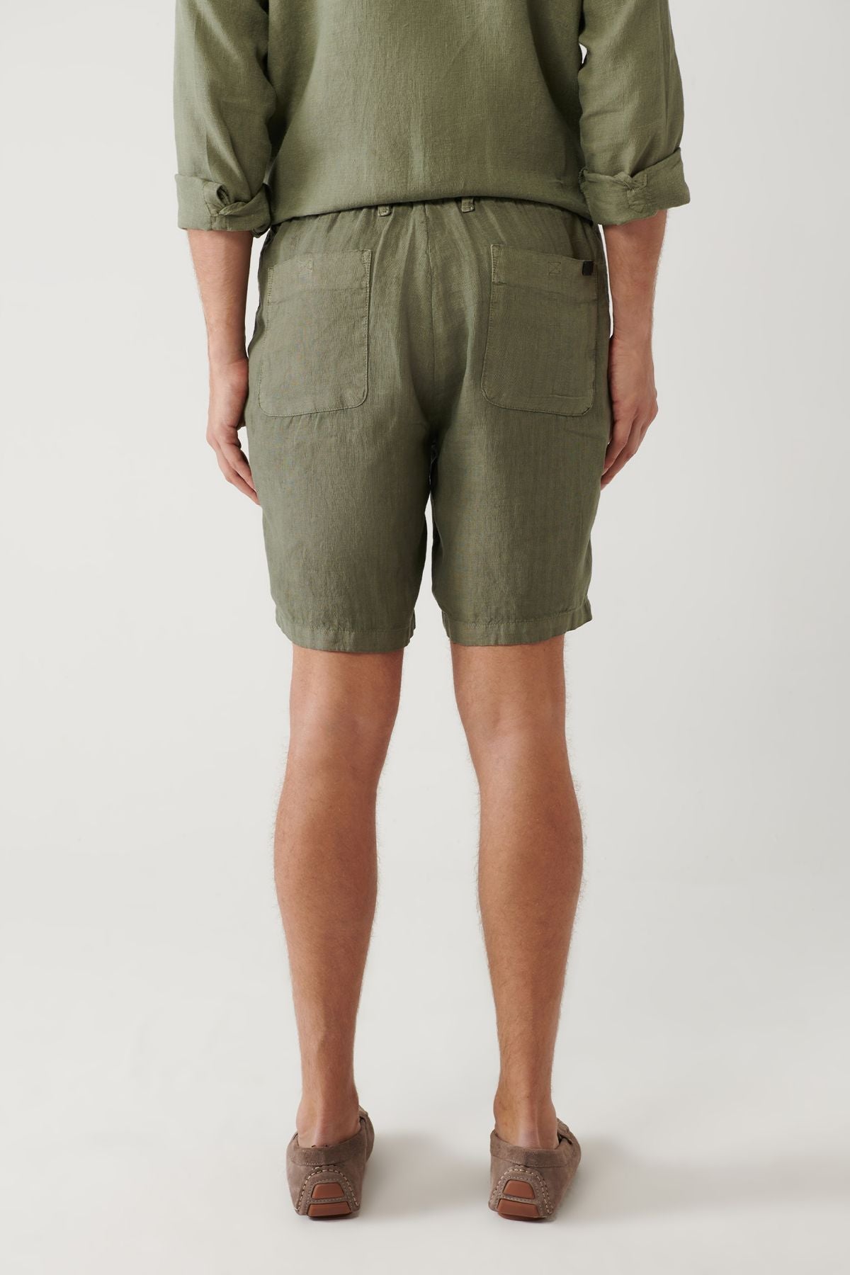 Male Khaki Waist Tire 100 %Keten Assos Short A41y3710