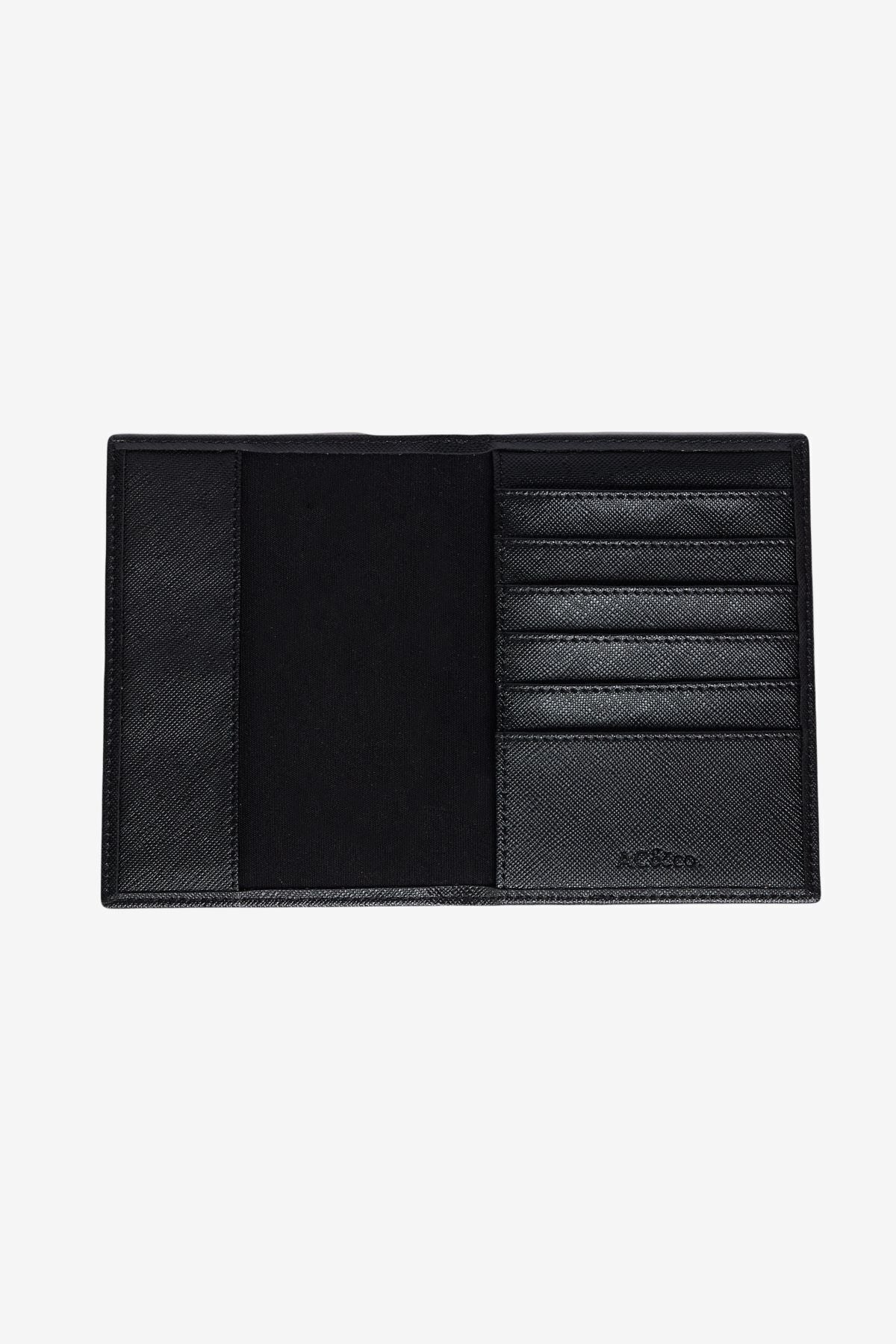 Men's Black Special Gift Boxed Artificial Leather Handmade Passport