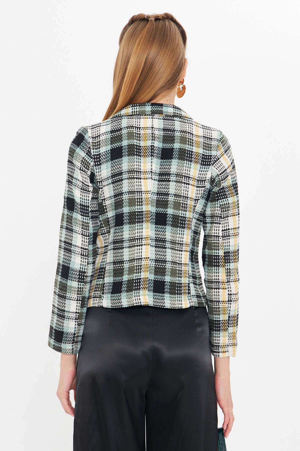 Female Mint-Blaz Cruve Yaka Tüvit Crop jacket ARM-24K001014