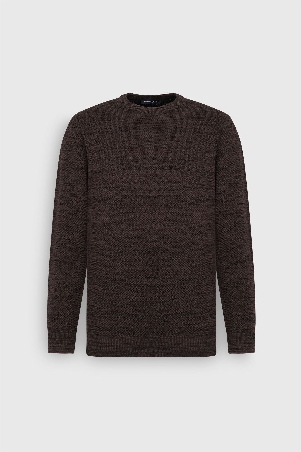 Men's black - coffee standard fit bike collar pattern knitwear sweater