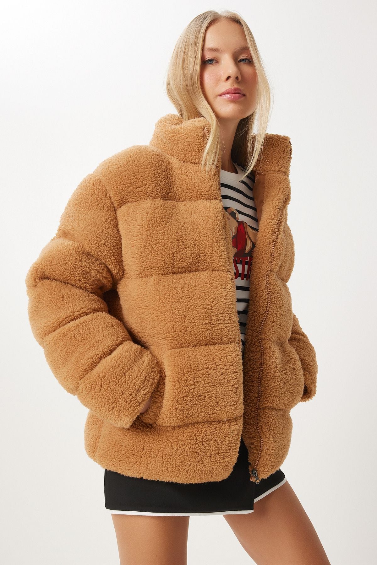 WOMEN'S Taba upright collar plush swelling coat QA00002